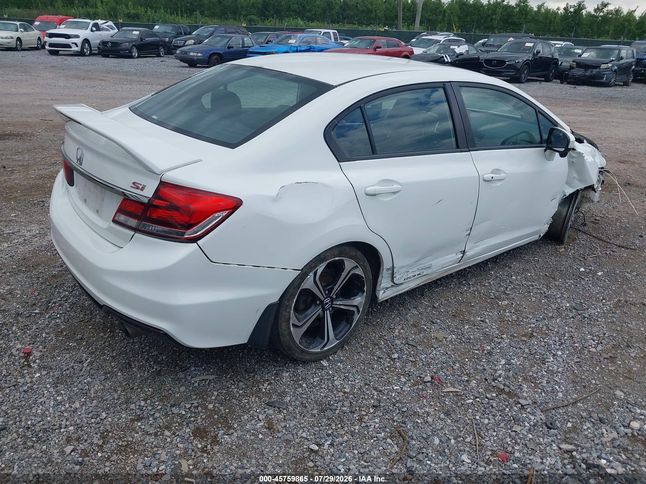 2015 Honda Civic Si White vin: 2HGFB6E51FH700742
