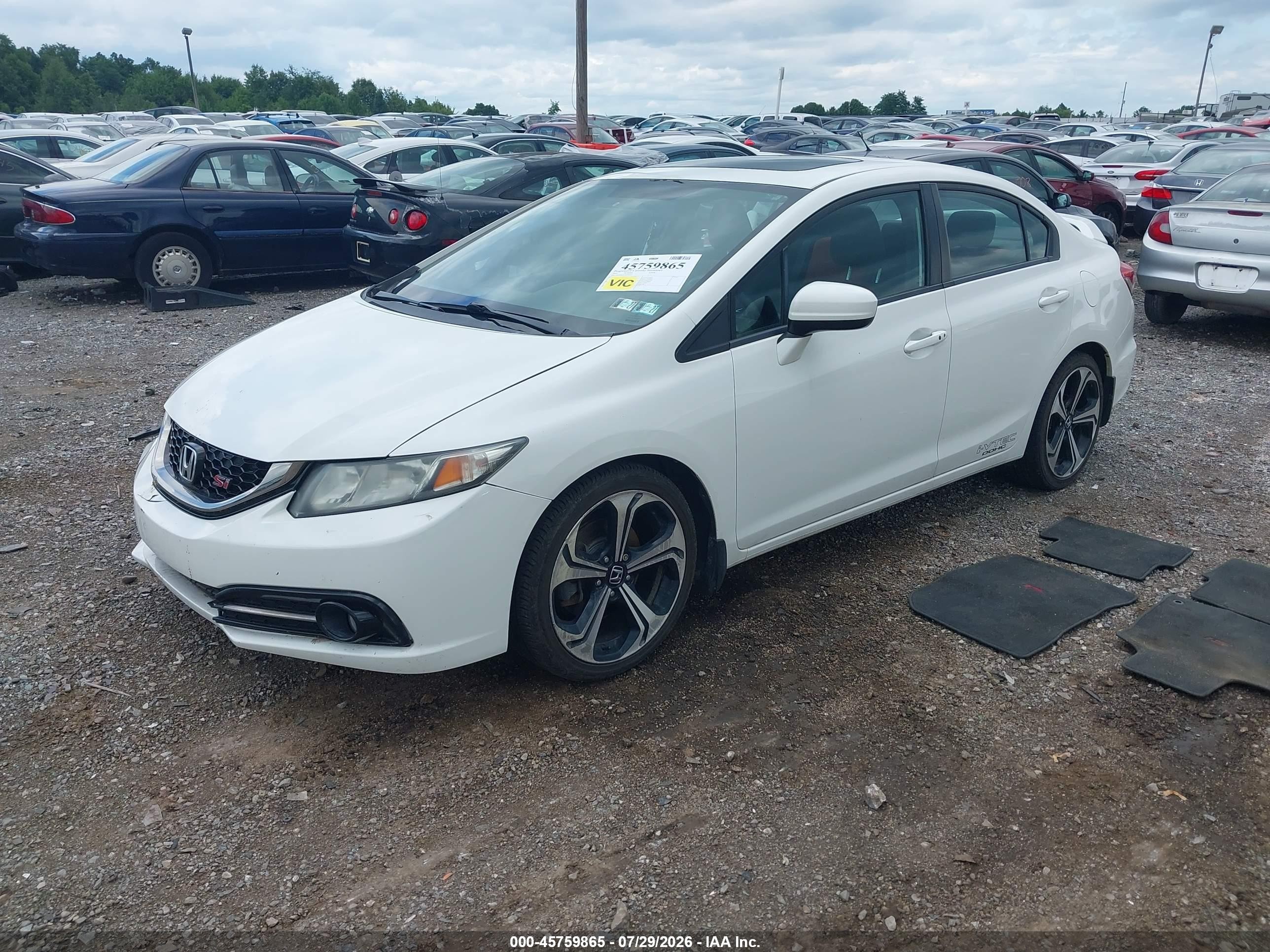 2015 Honda Civic Si White vin: 2HGFB6E51FH700742