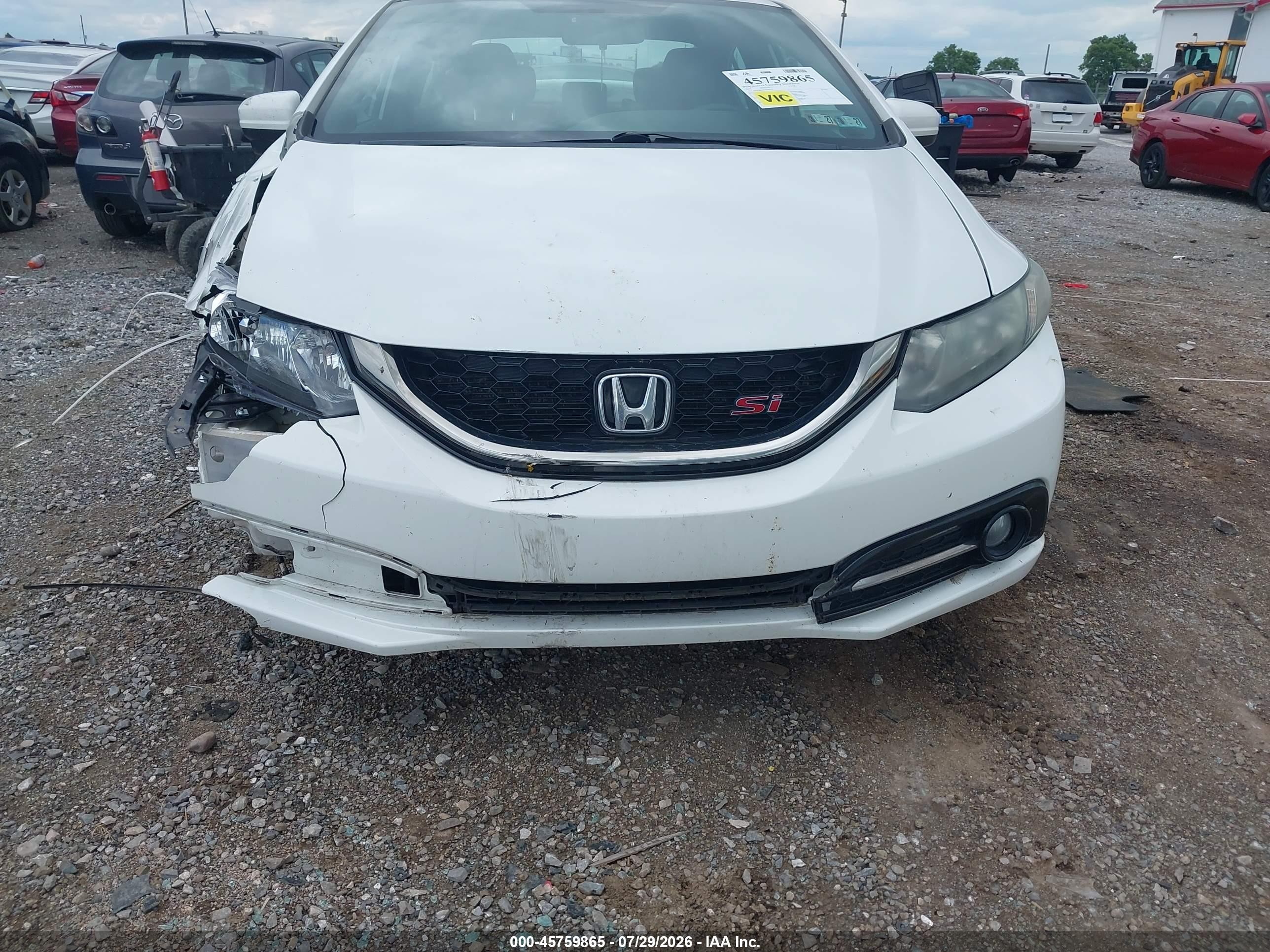 2015 Honda Civic Si White vin: 2HGFB6E51FH700742