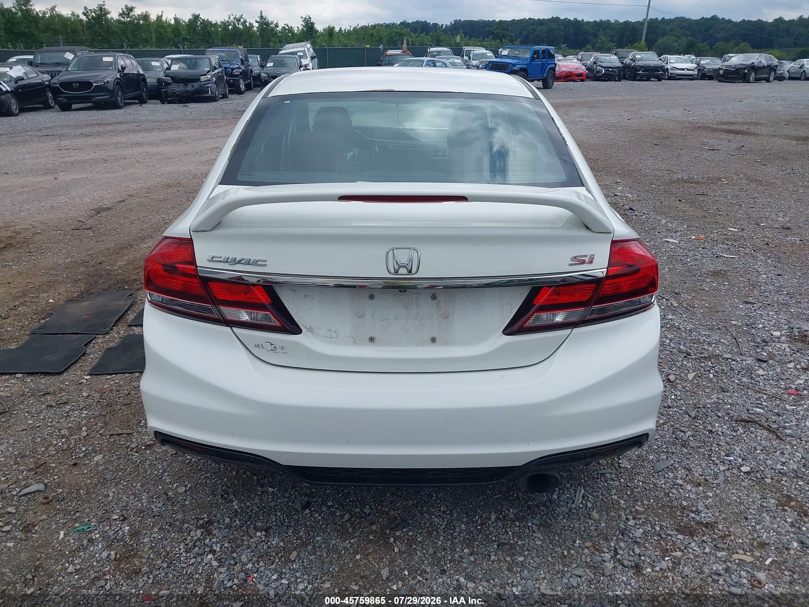 2015 Honda Civic Si White vin: 2HGFB6E51FH700742