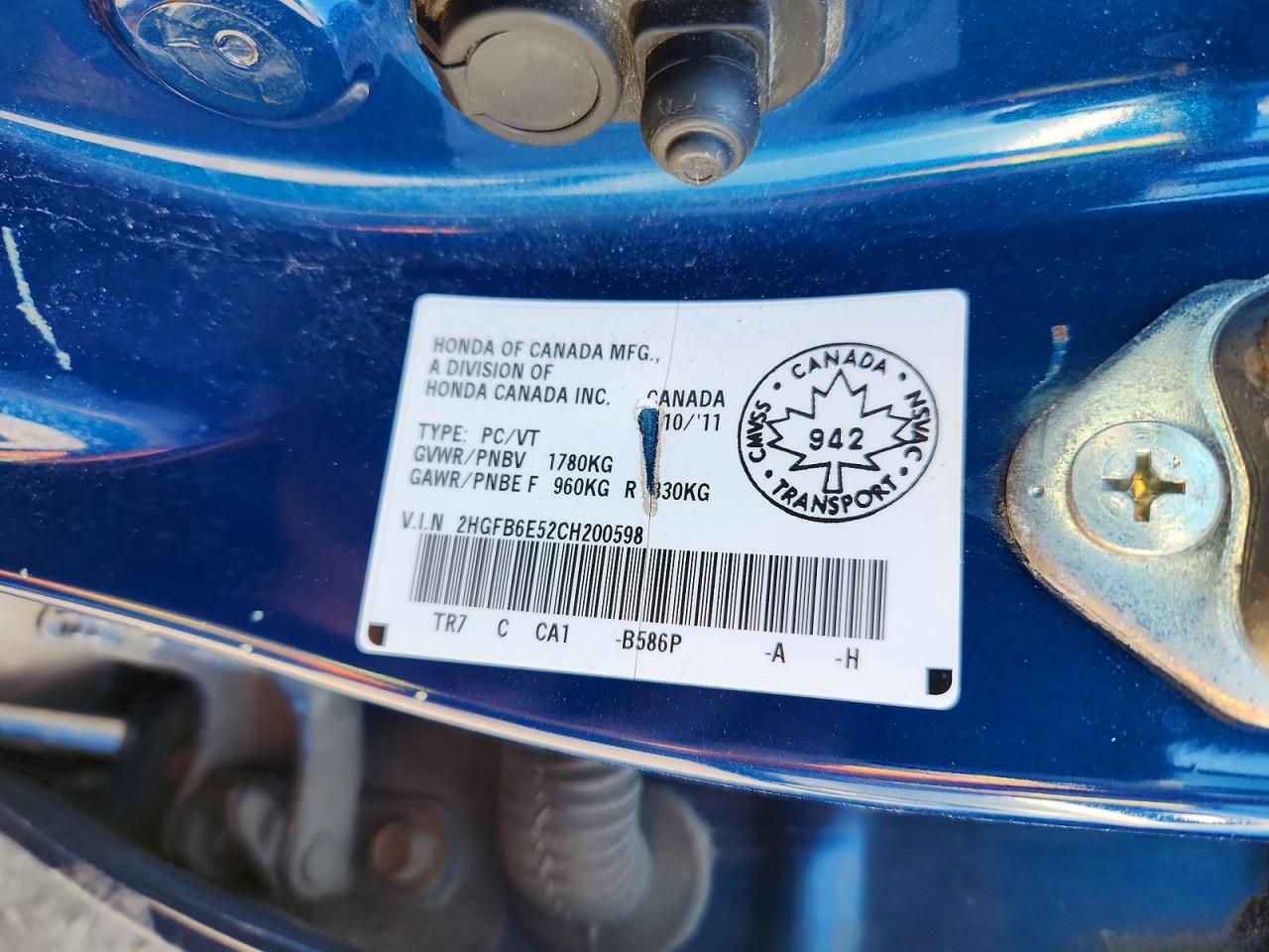2012 Honda Civic Si Blue vin: 2HGFB6E52CH200598