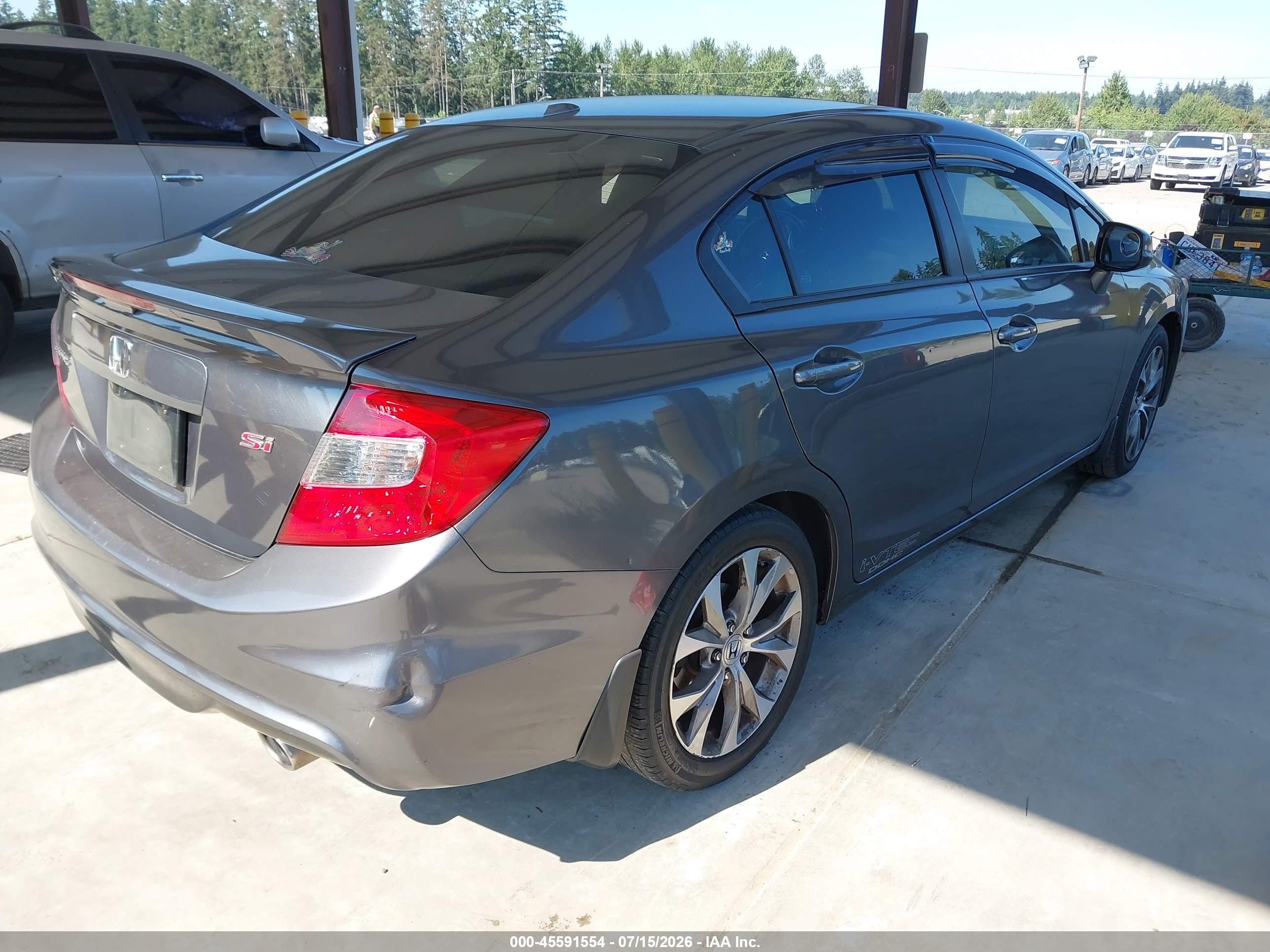 2012 Honda Civic Si Gray vin: 2HGFB6E52CH705363