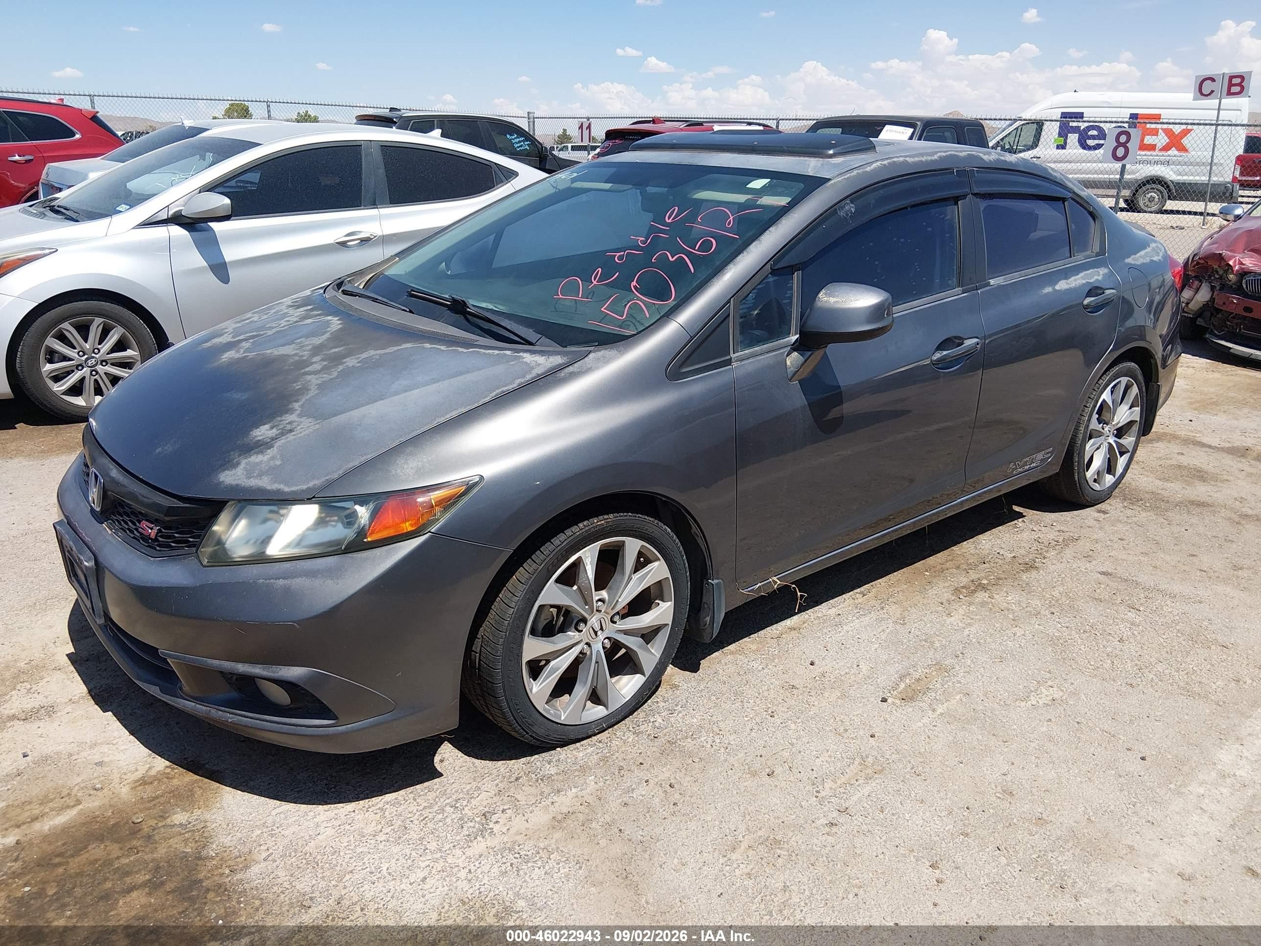2012 Honda Civic Si Gray vin: 2HGFB6E53CH704206