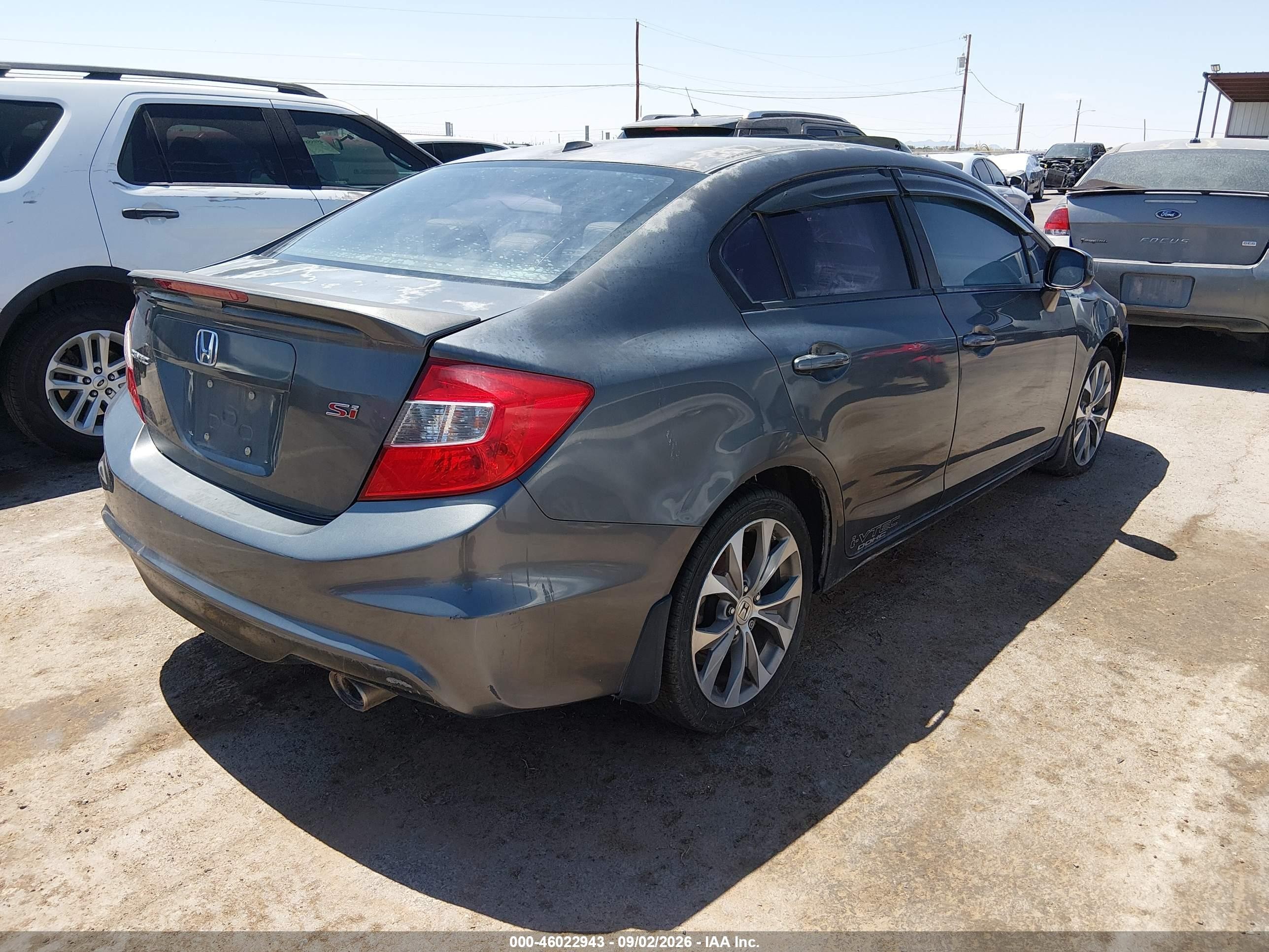 2012 Honda Civic Si Gray vin: 2HGFB6E53CH704206