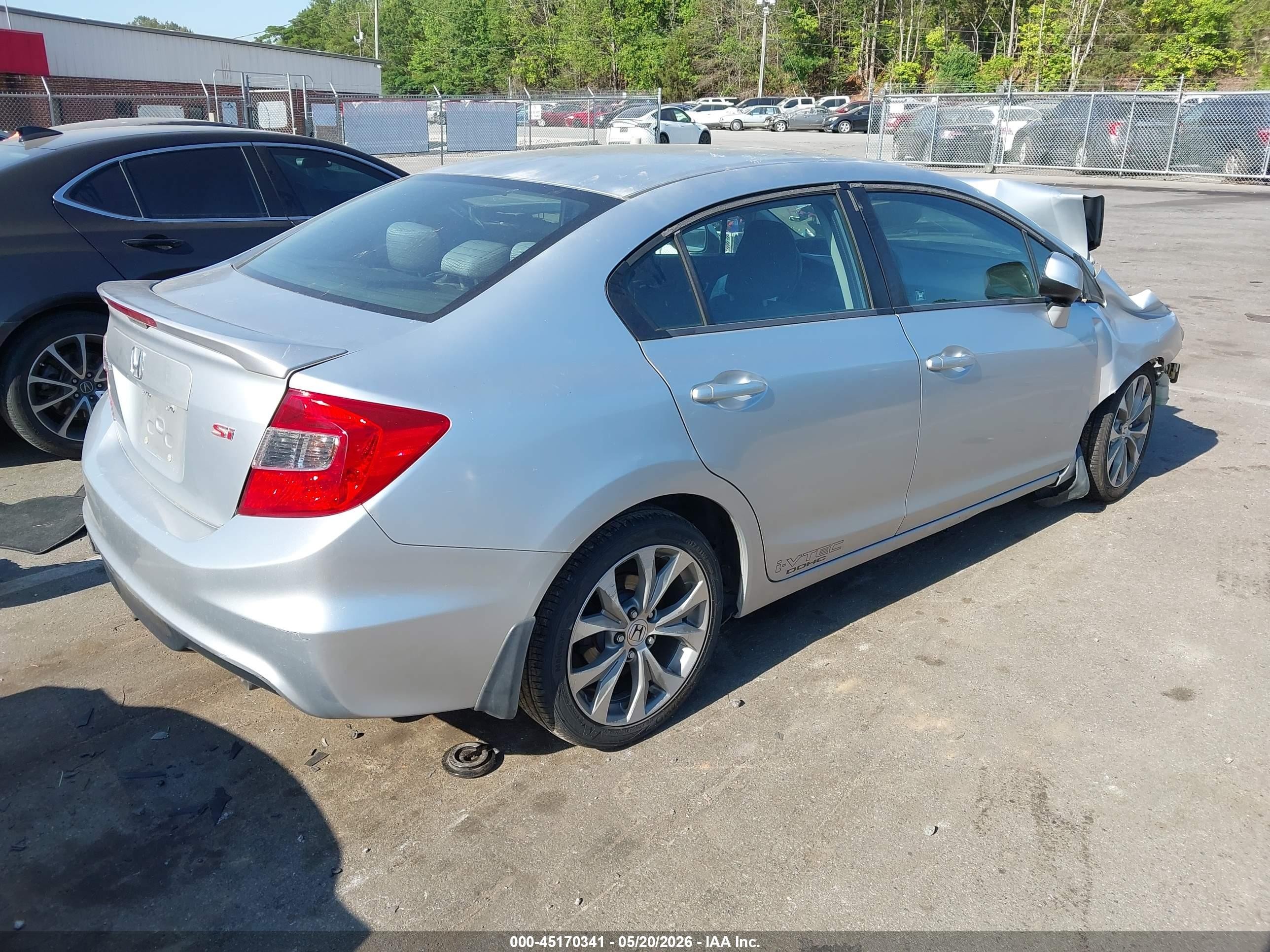 2012 Honda Civic Si Серебряный vin: 2HGFB6E53CH706649