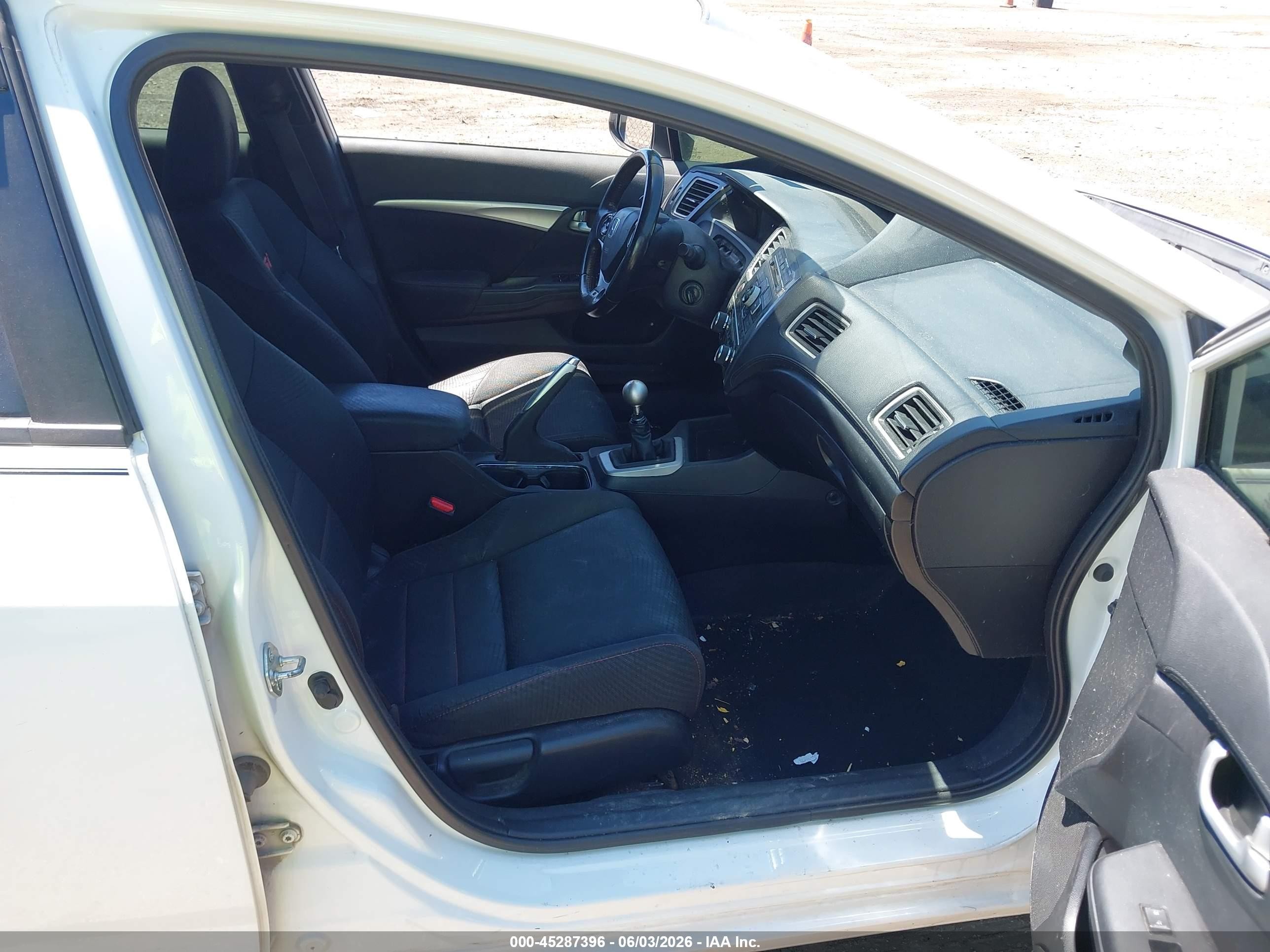 2013 Honda Civic Si White vin: 2HGFB6E54DH705673