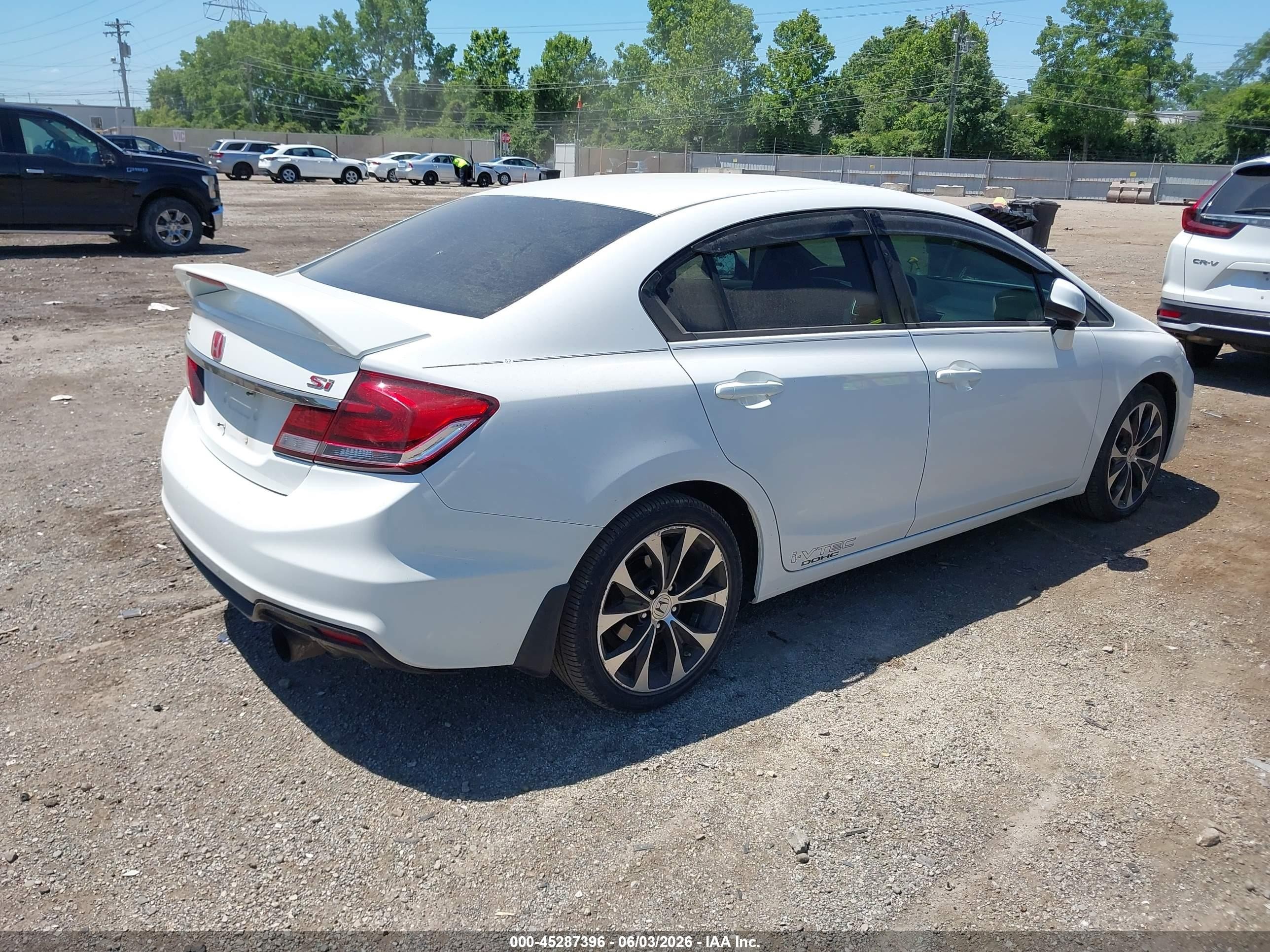 2013 Honda Civic Si White vin: 2HGFB6E54DH705673