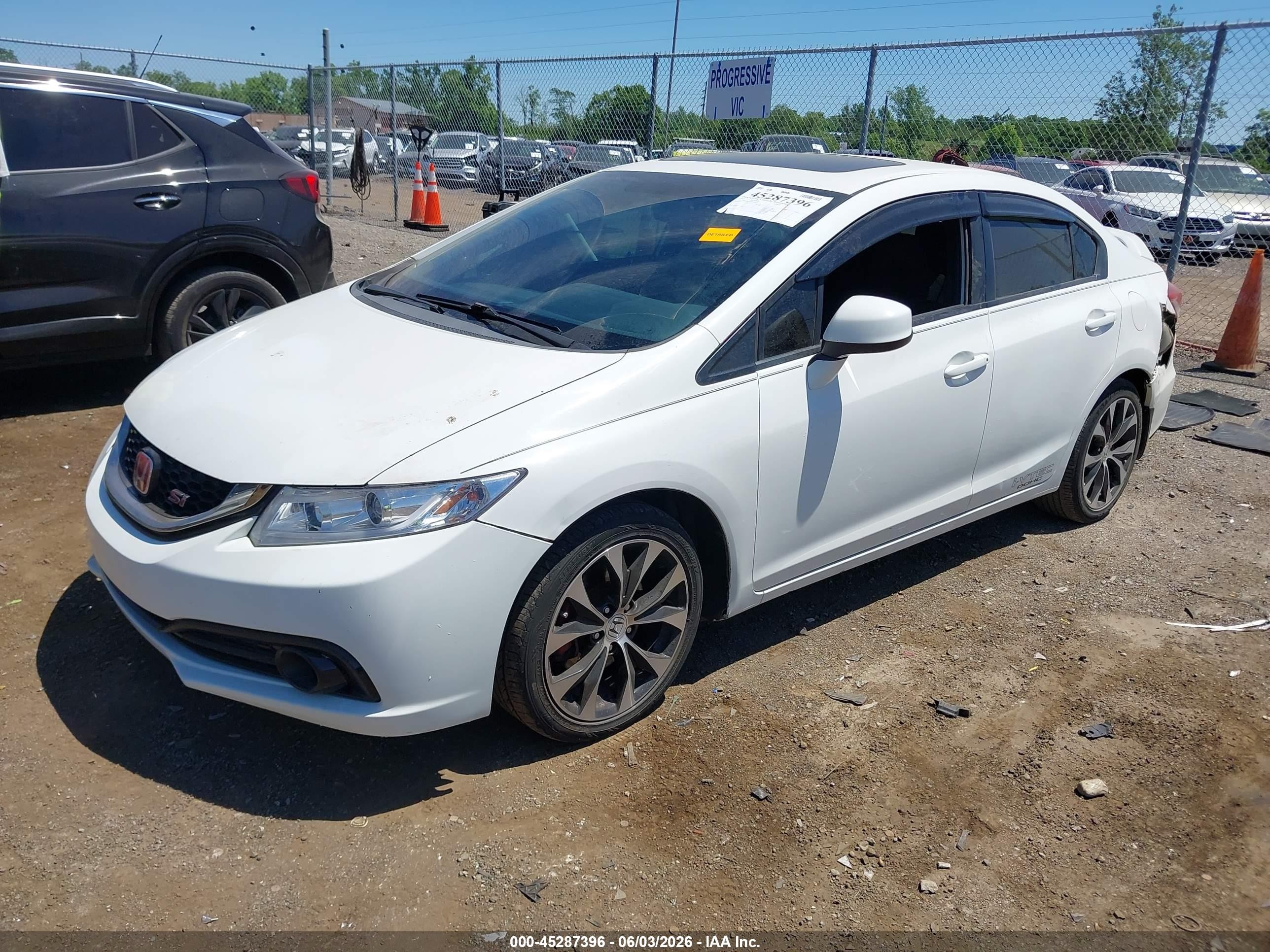 2013 Honda Civic Si White vin: 2HGFB6E54DH705673