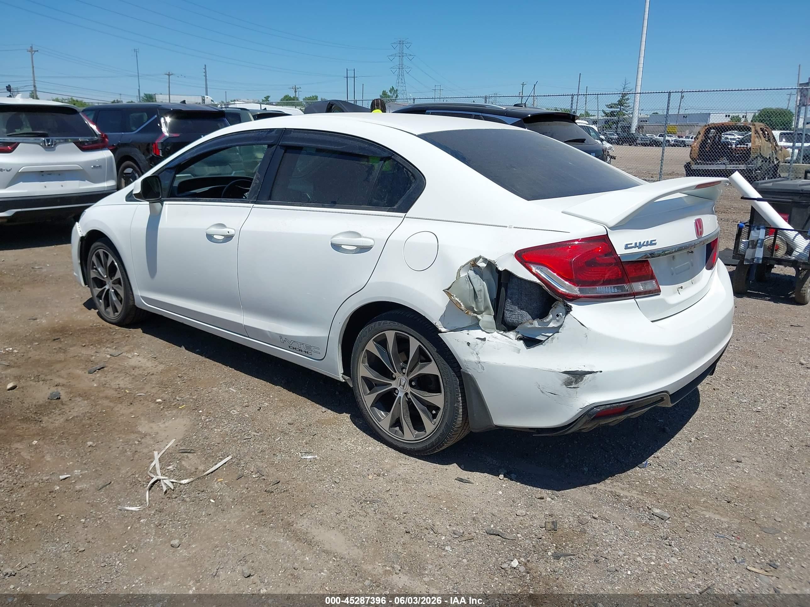 2013 Honda Civic Si White vin: 2HGFB6E54DH705673