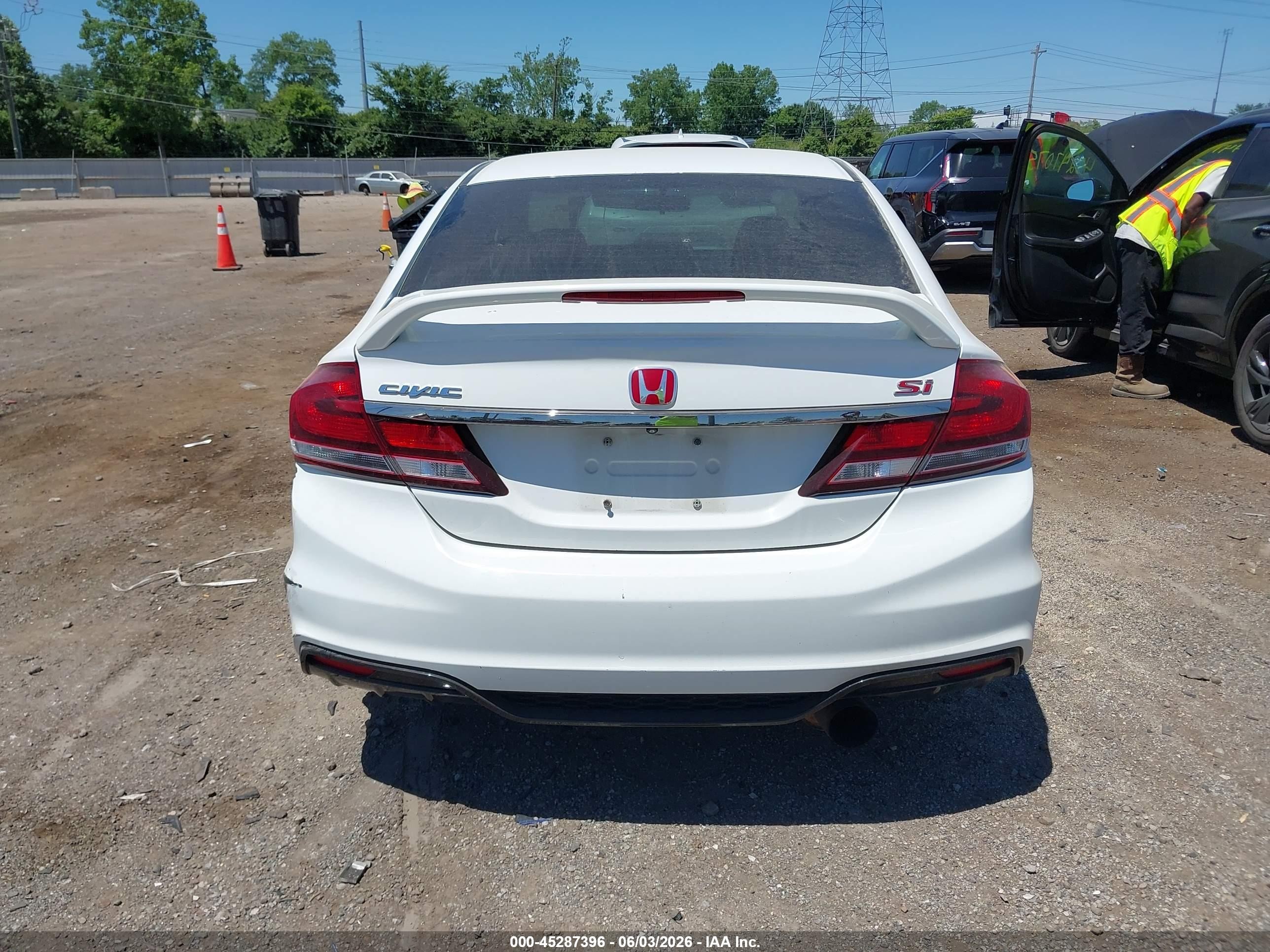 2013 Honda Civic Si White vin: 2HGFB6E54DH705673
