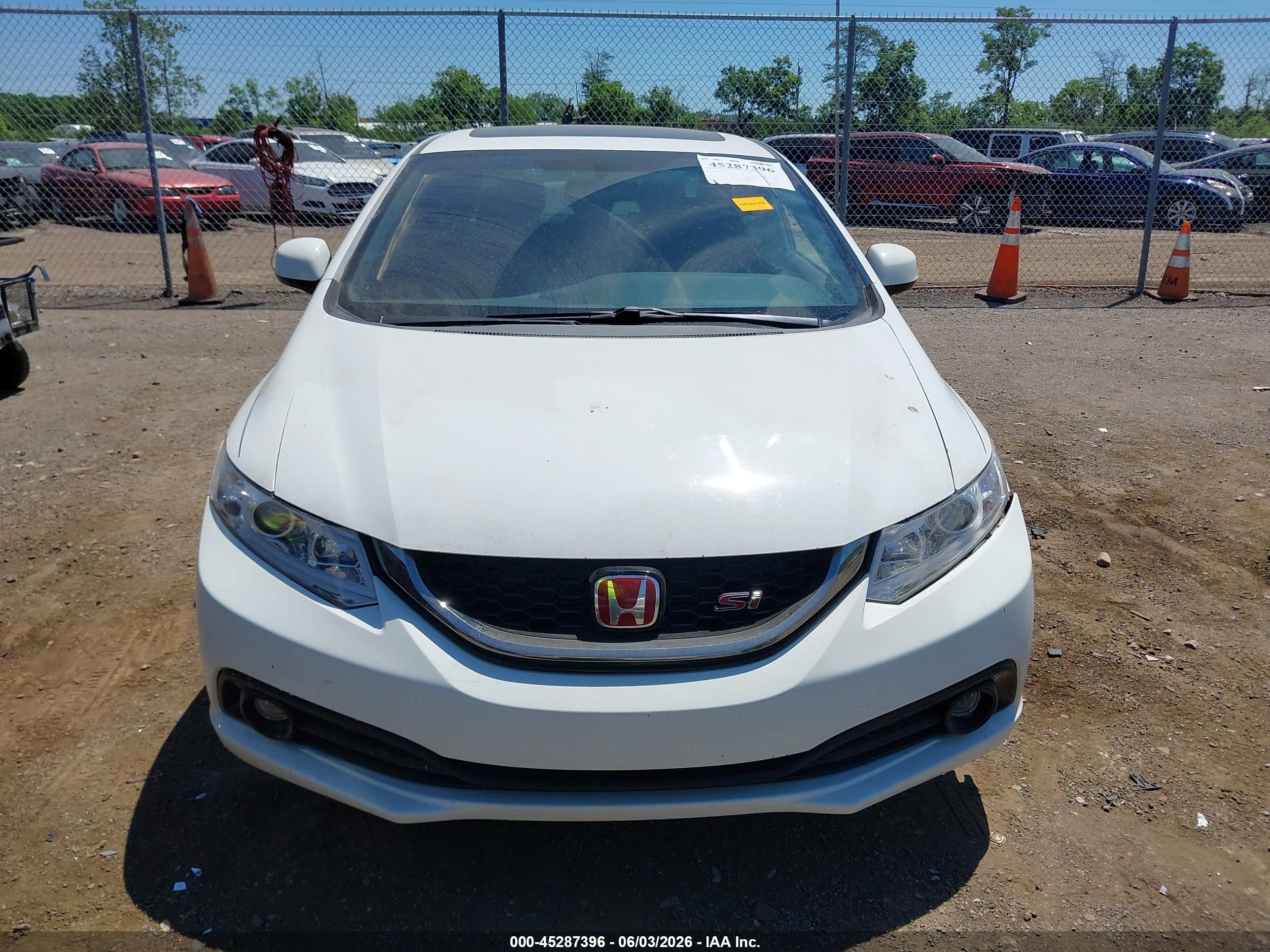 2013 Honda Civic Si White vin: 2HGFB6E54DH705673