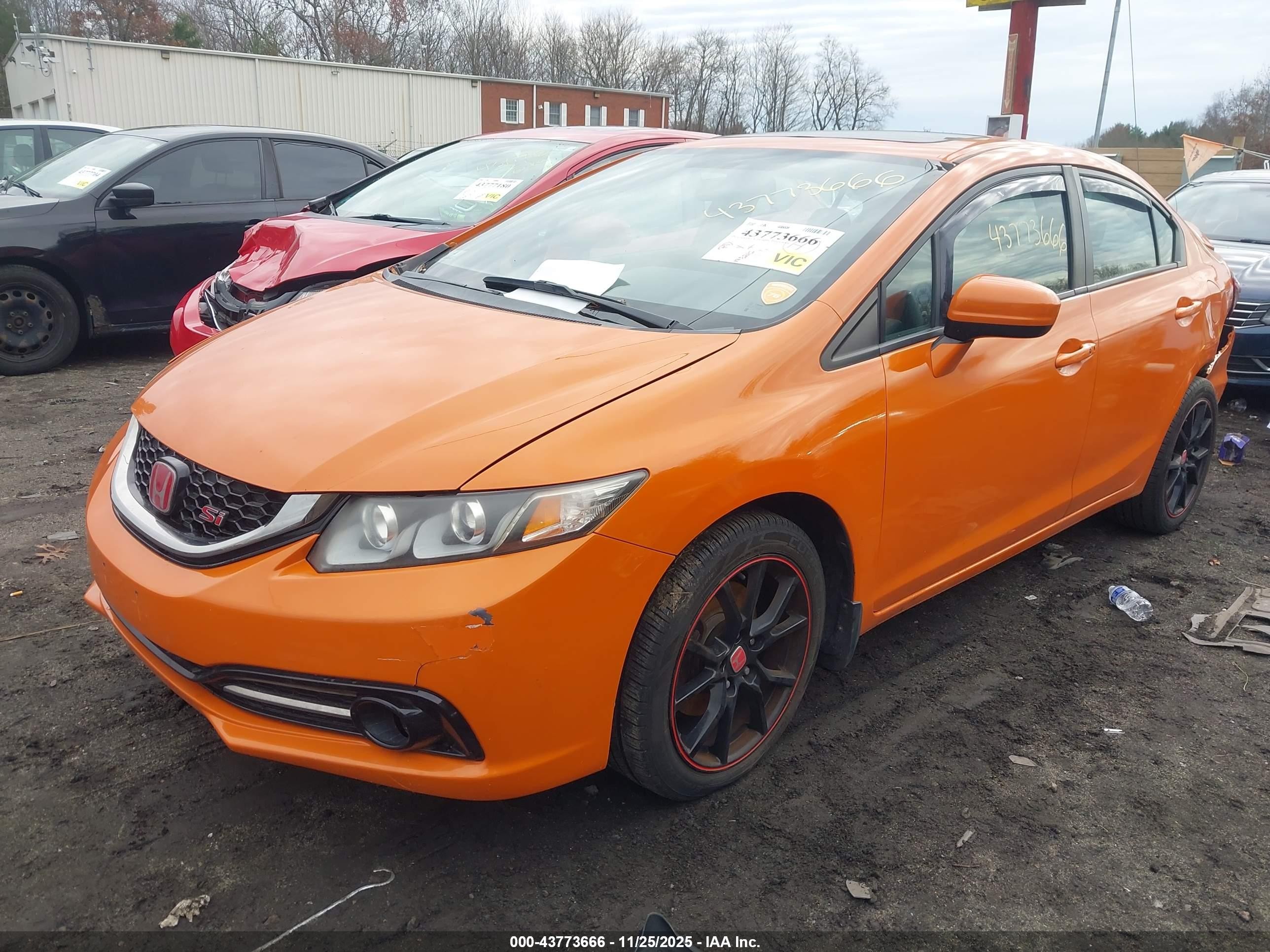 2014 Honda Civic Si Оранжевый vin: 2HGFB6E54EH704542
