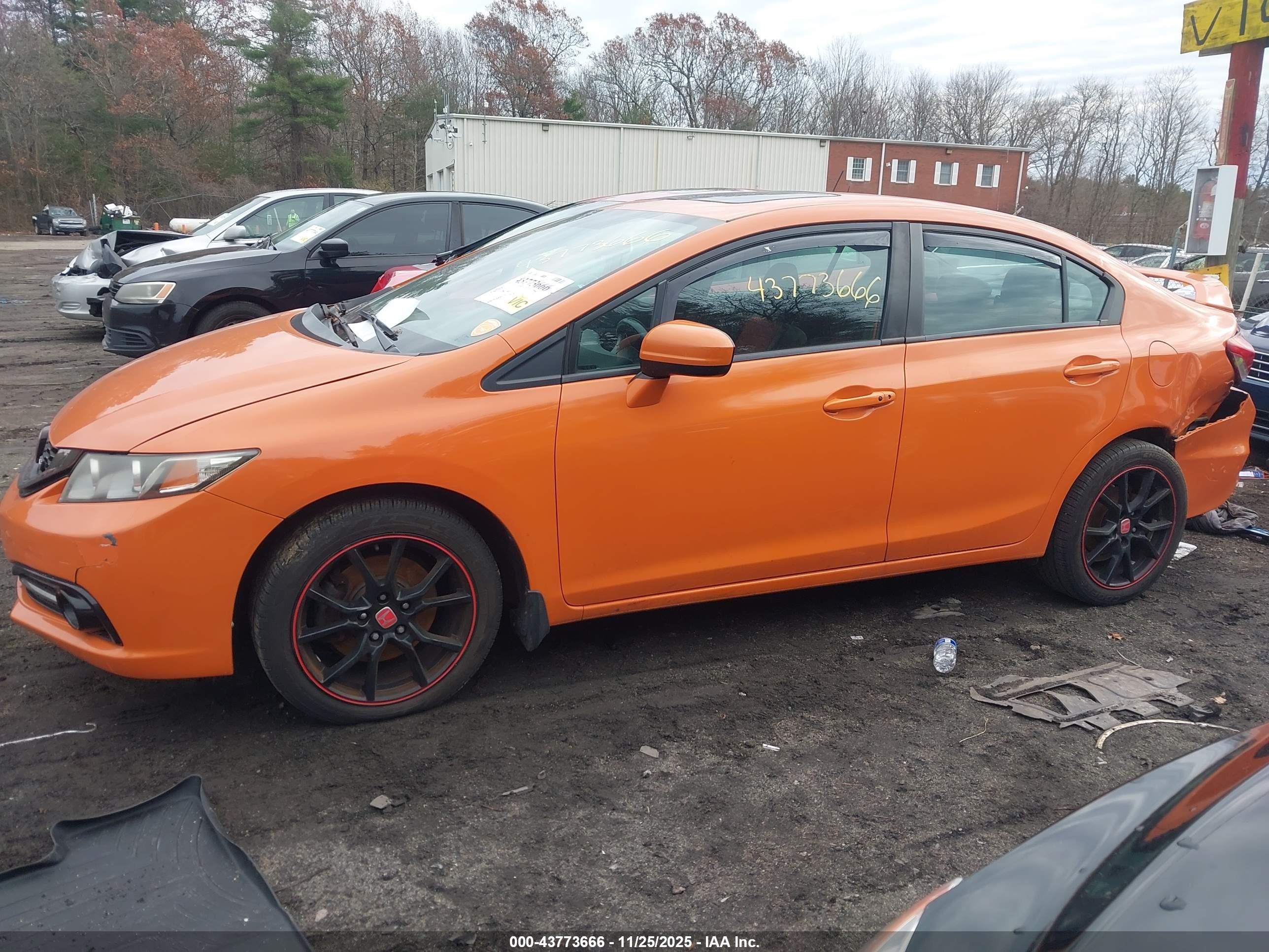 2014 Honda Civic Si Оранжевый vin: 2HGFB6E54EH704542