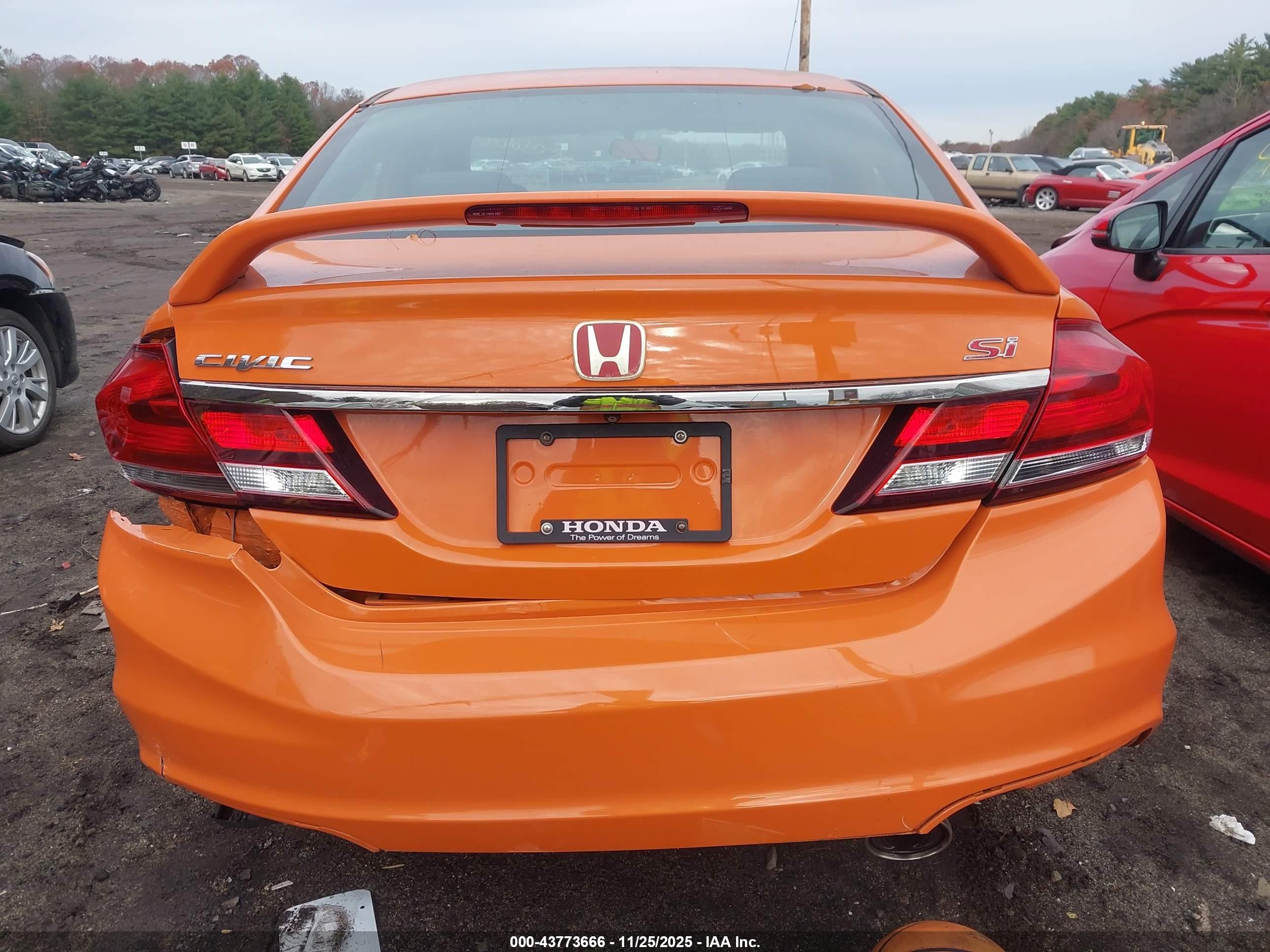 2014 Honda Civic Si Оранжевый vin: 2HGFB6E54EH704542