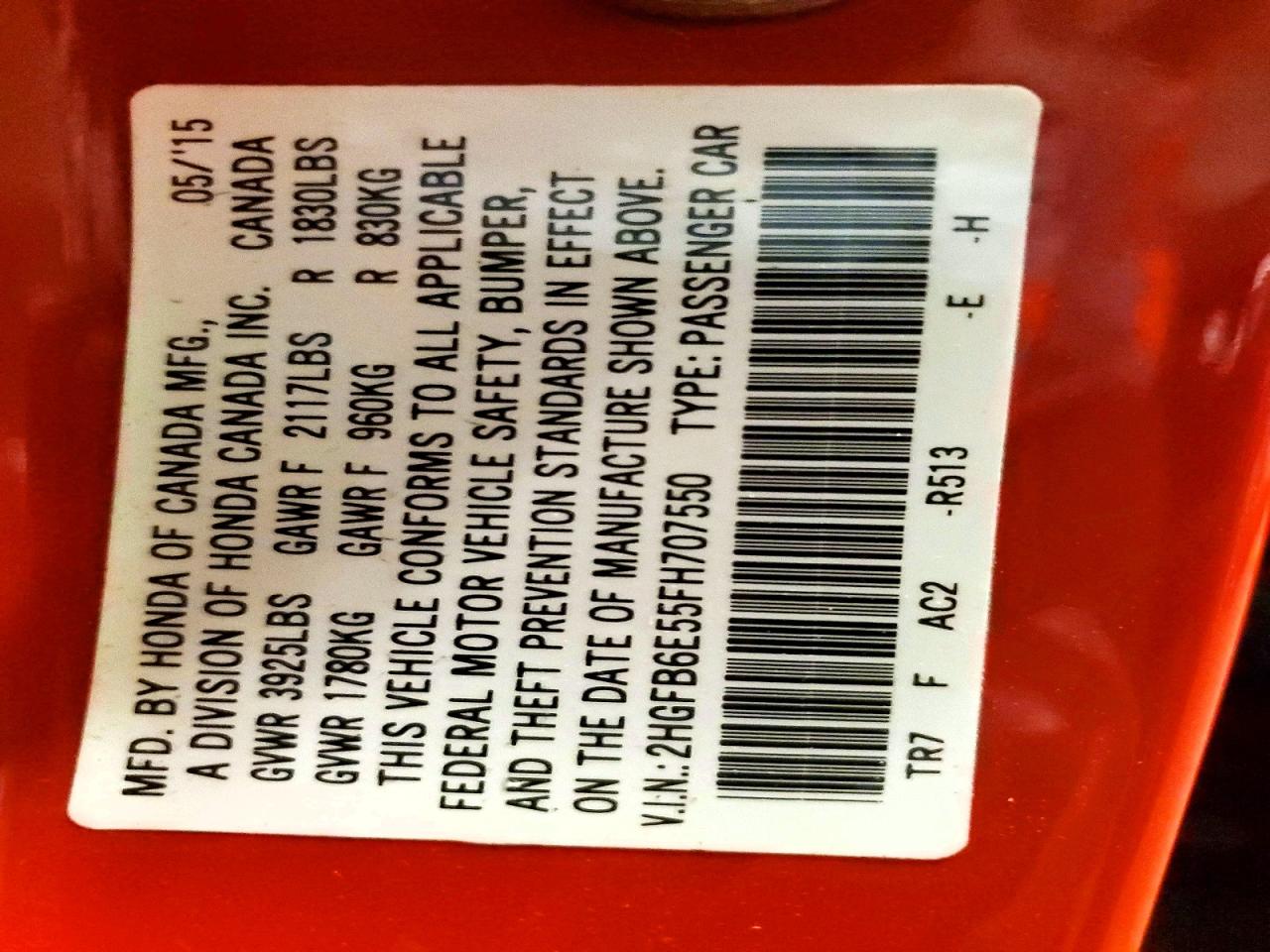 2015 Honda Civic Si Red vin: 2HGFB6E55FH707550