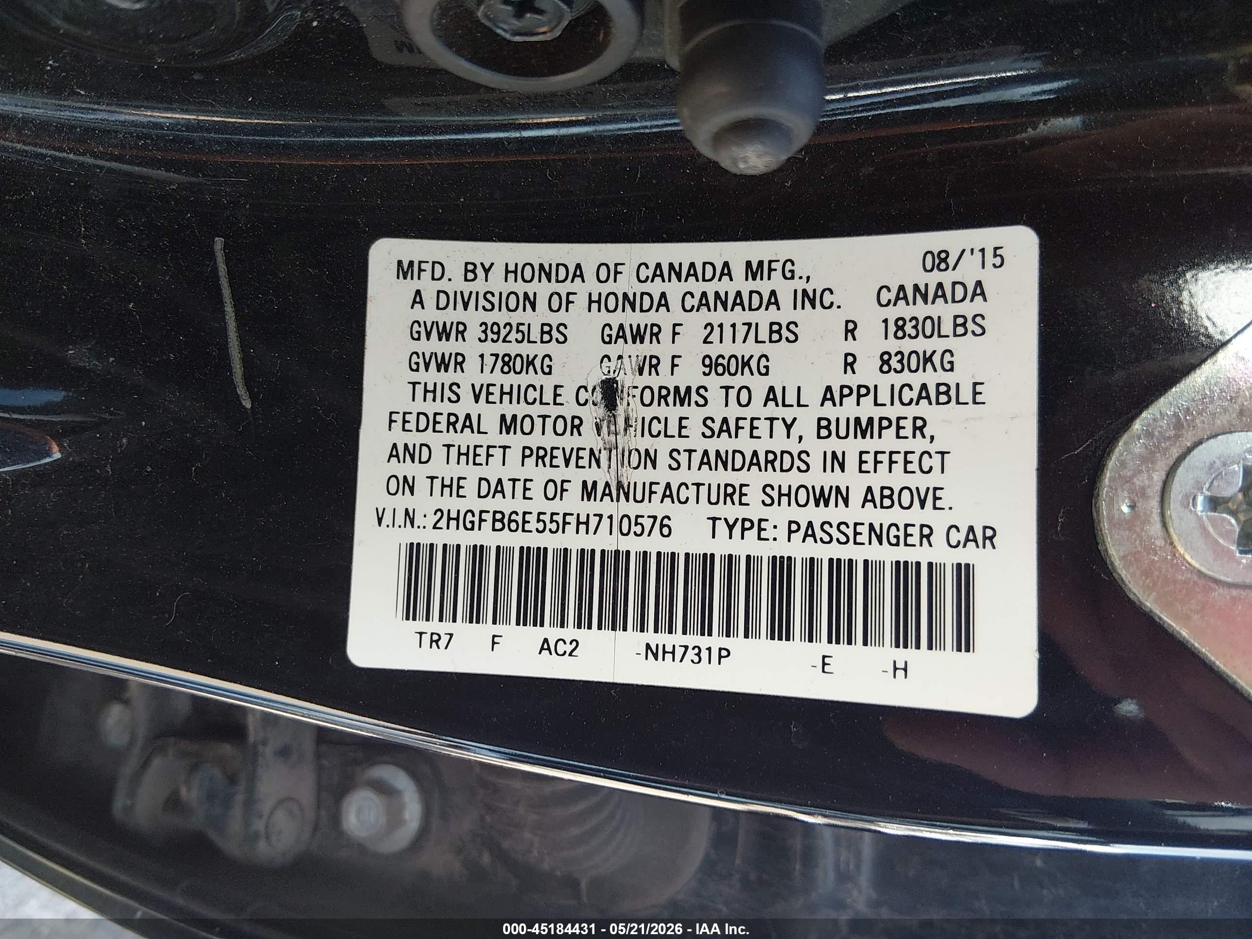 2015 Honda Civic Si Black vin: 2HGFB6E55FH710576