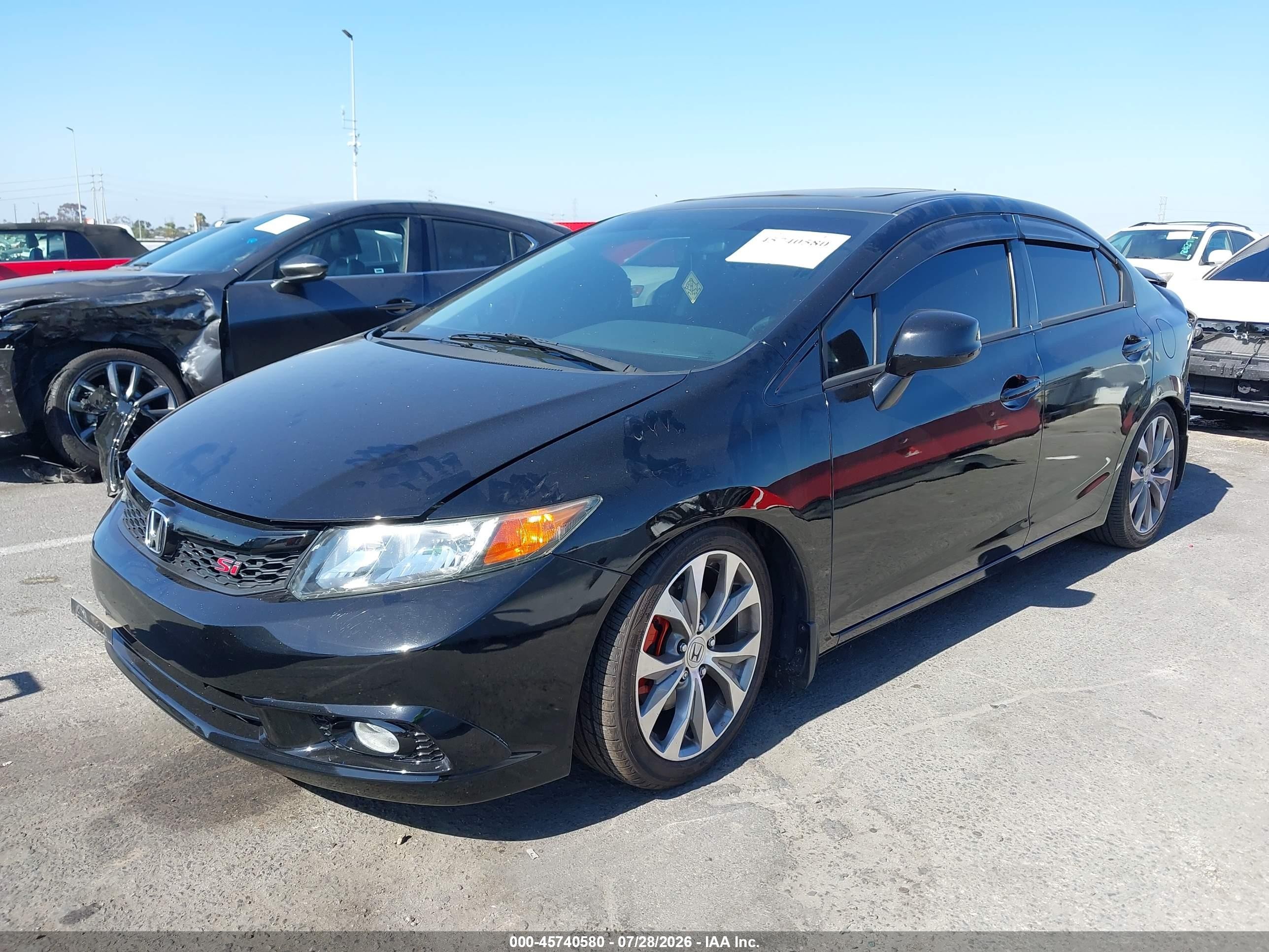 2012 Honda Civic Si Black vin: 2HGFB6E56CH704653