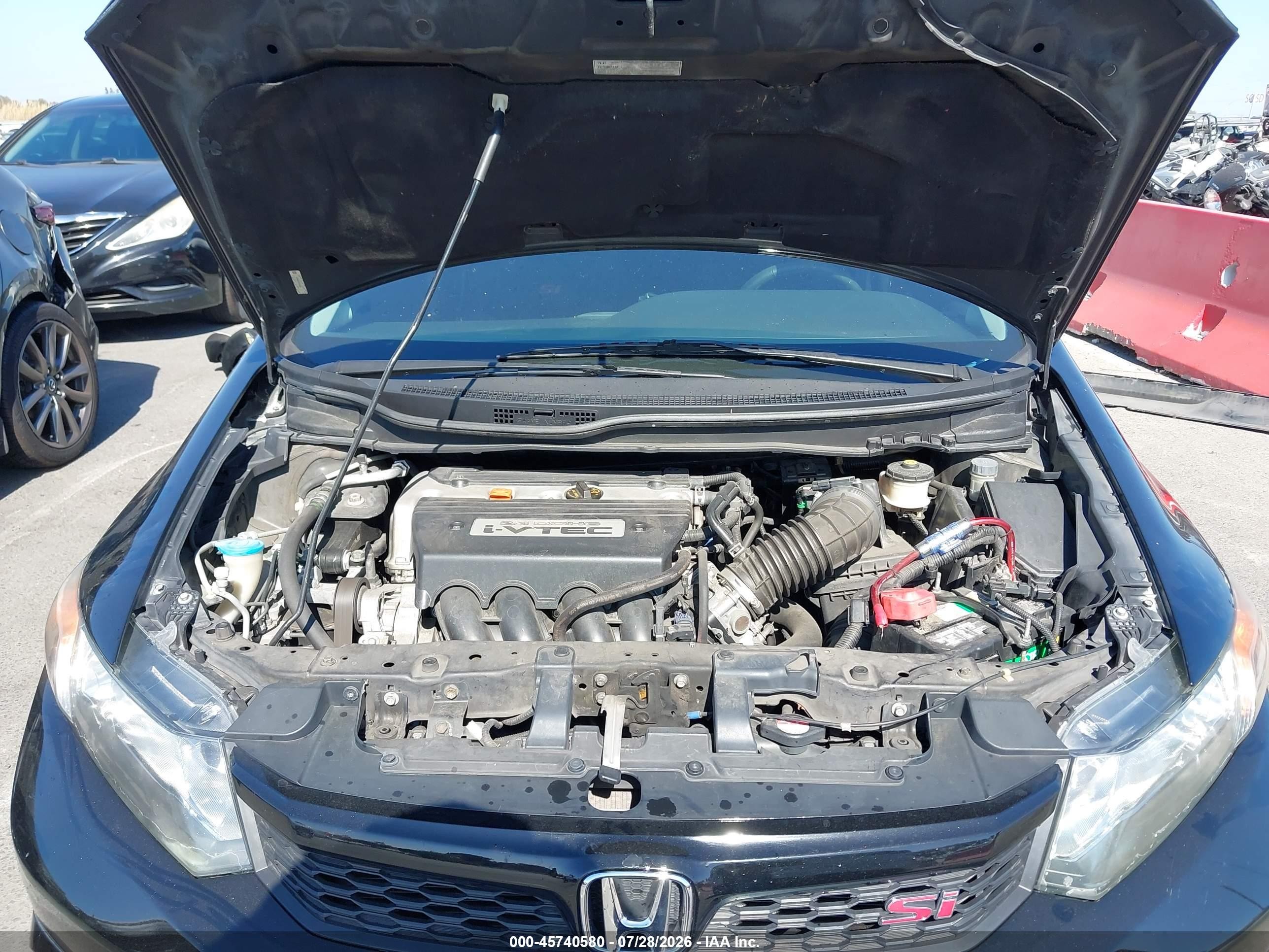 2012 Honda Civic Si Black vin: 2HGFB6E56CH704653