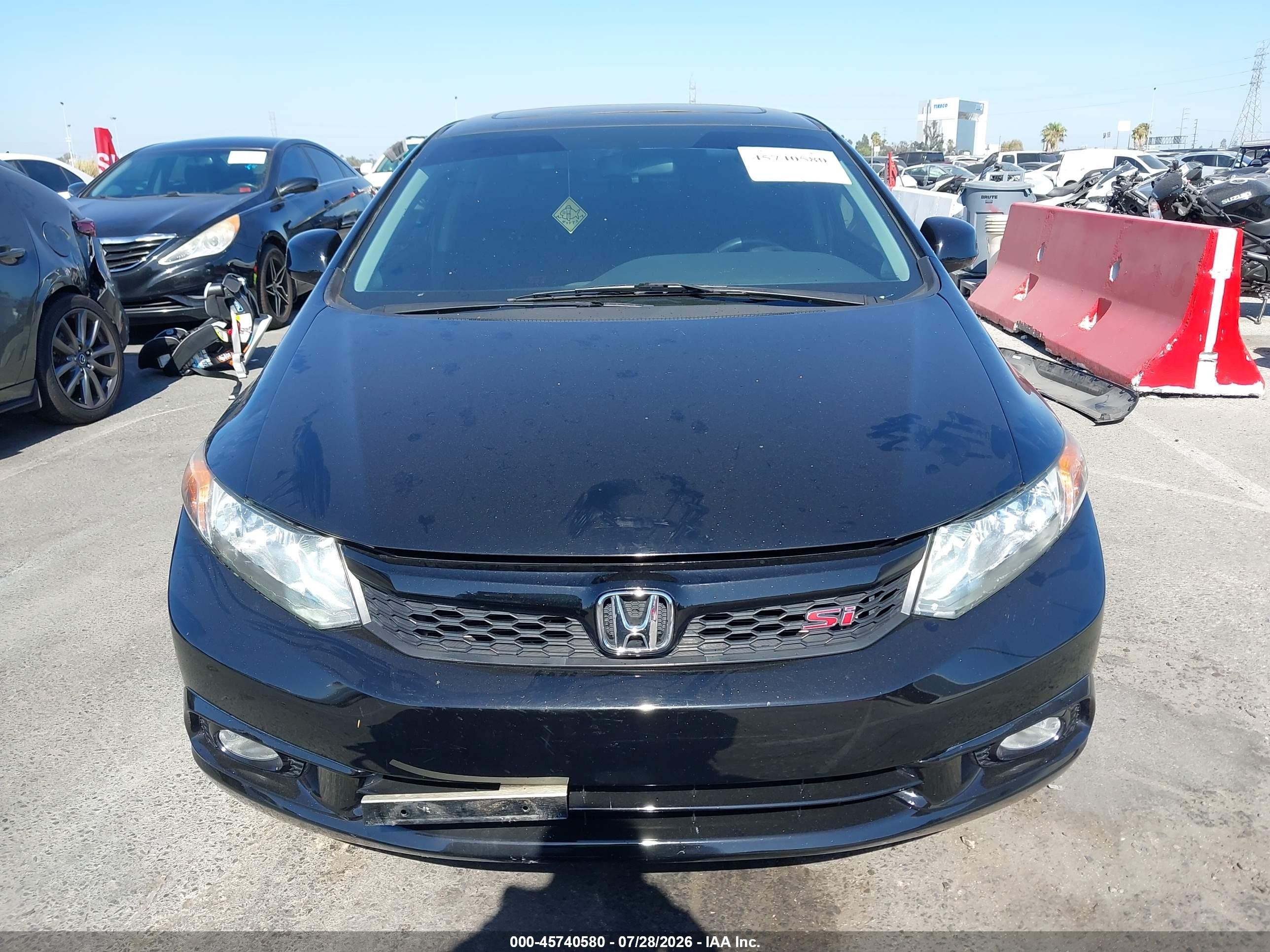 2012 Honda Civic Si Black vin: 2HGFB6E56CH704653
