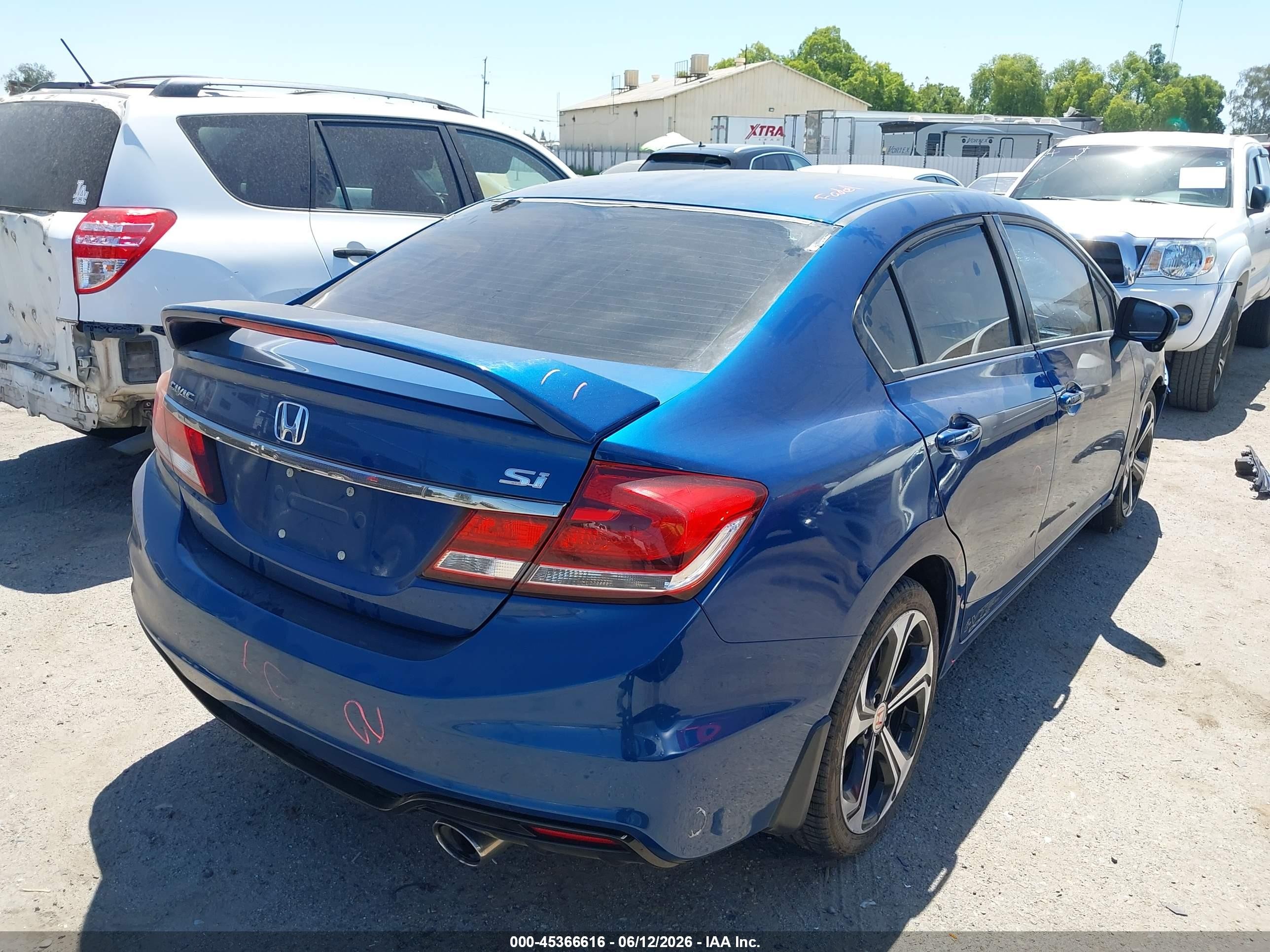 2015 Honda Civic Si Синий vin: 2HGFB6E56FH700106