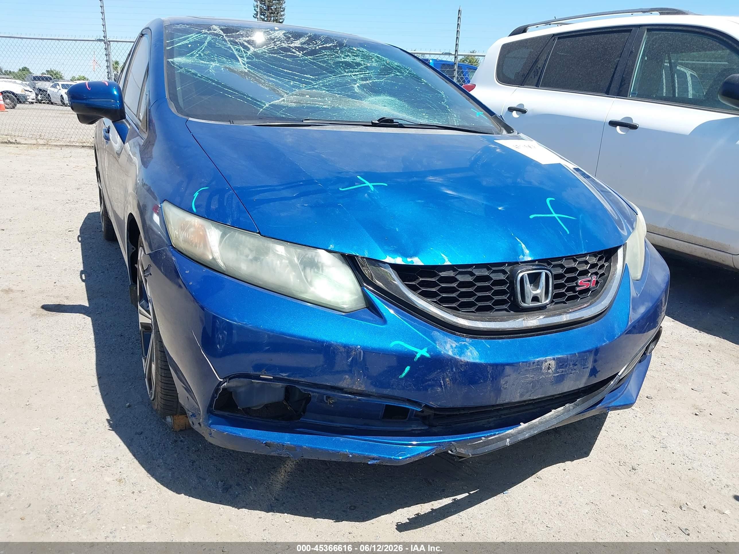 2015 Honda Civic Si Синий vin: 2HGFB6E56FH700106