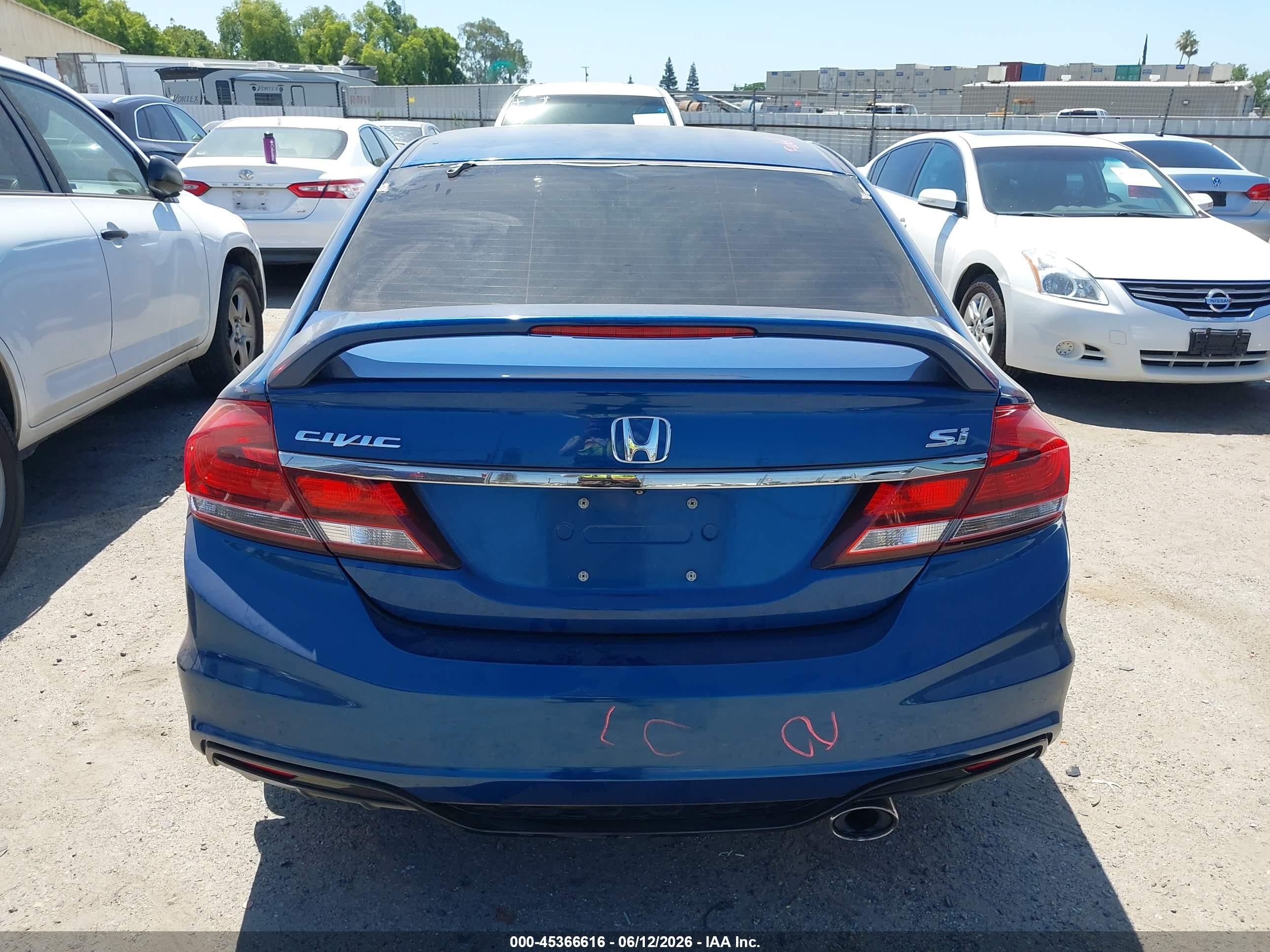 2015 Honda Civic Si Синий vin: 2HGFB6E56FH700106