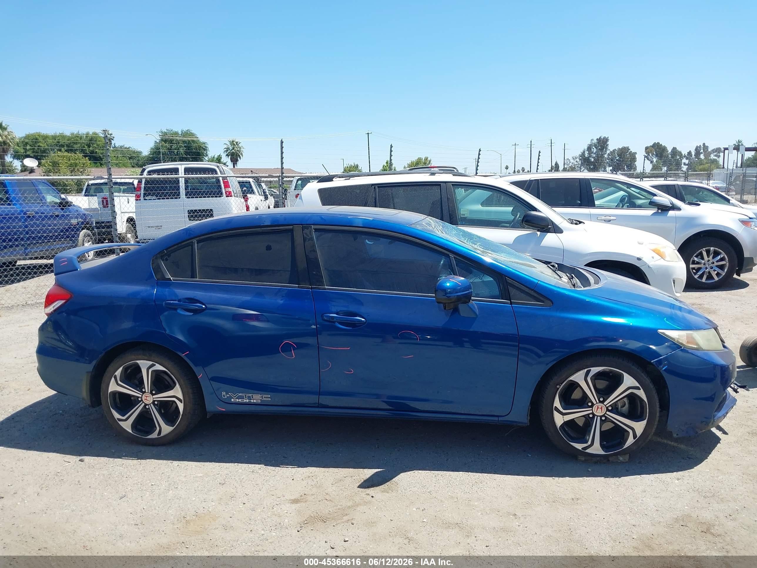 2015 Honda Civic Si Синий vin: 2HGFB6E56FH700106