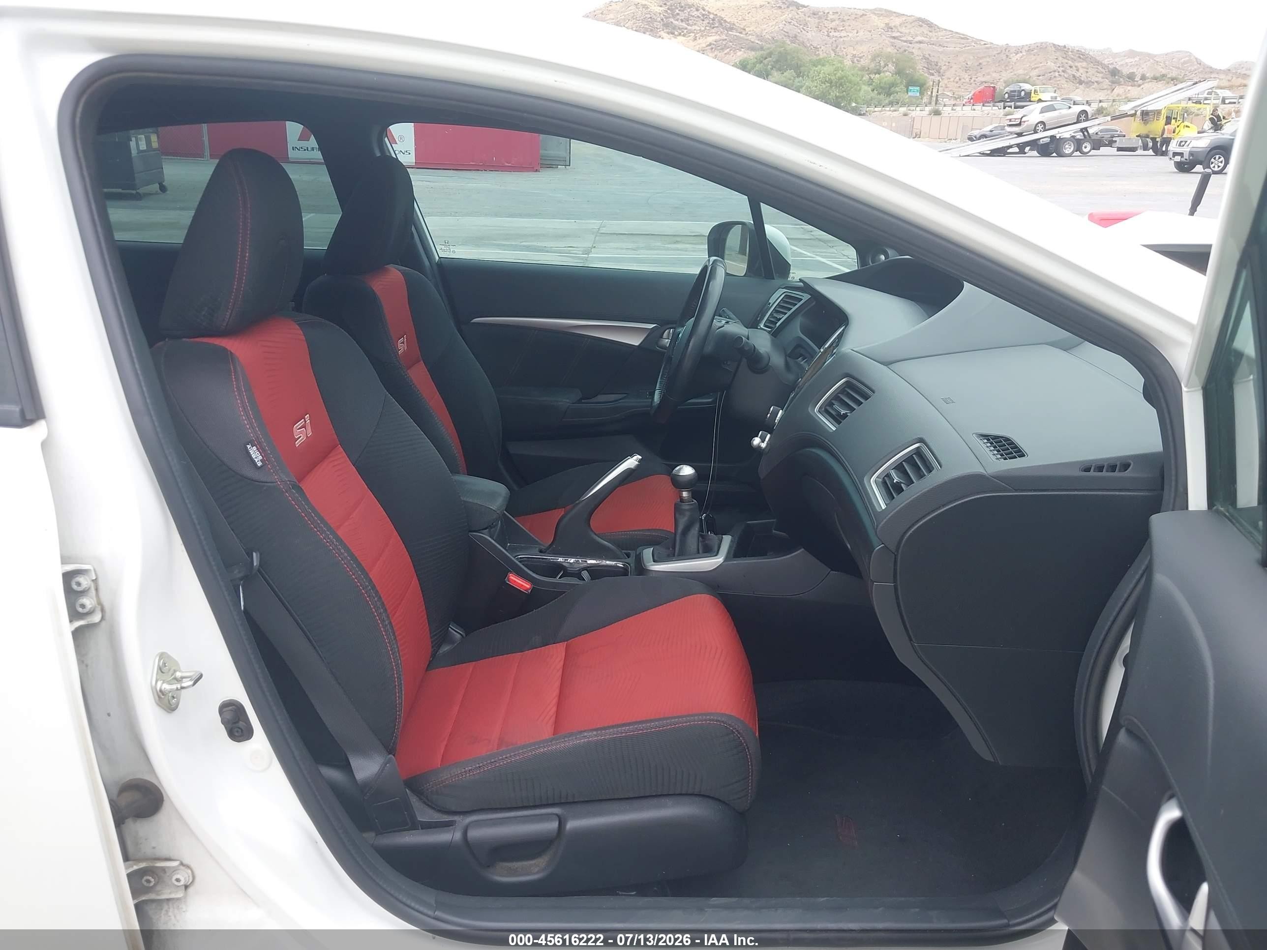 2015 Honda Civic Si White vin: 2HGFB6E56FH704141