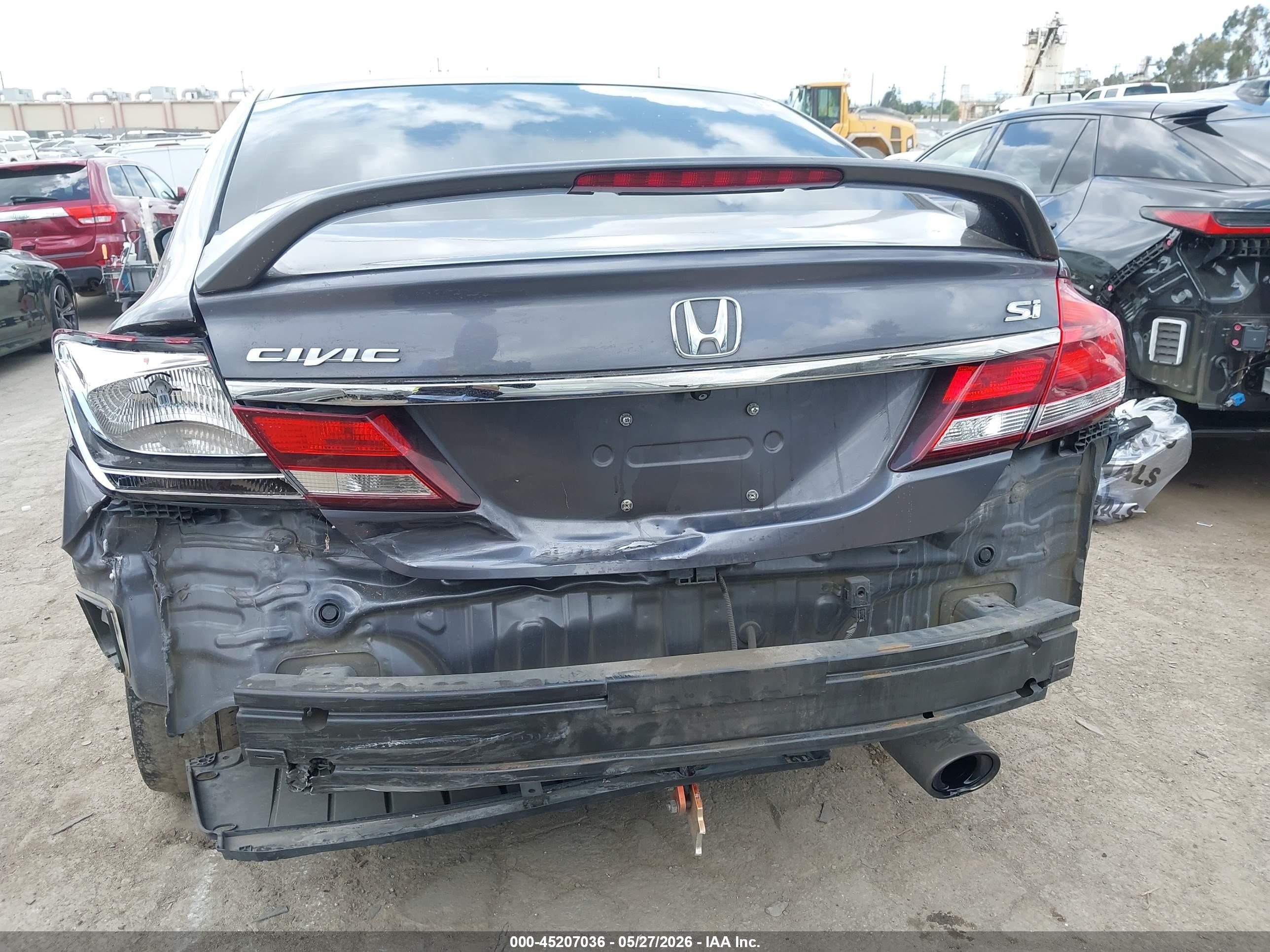 2015 Honda Civic Si Gray vin: 2HGFB6E56FH707735