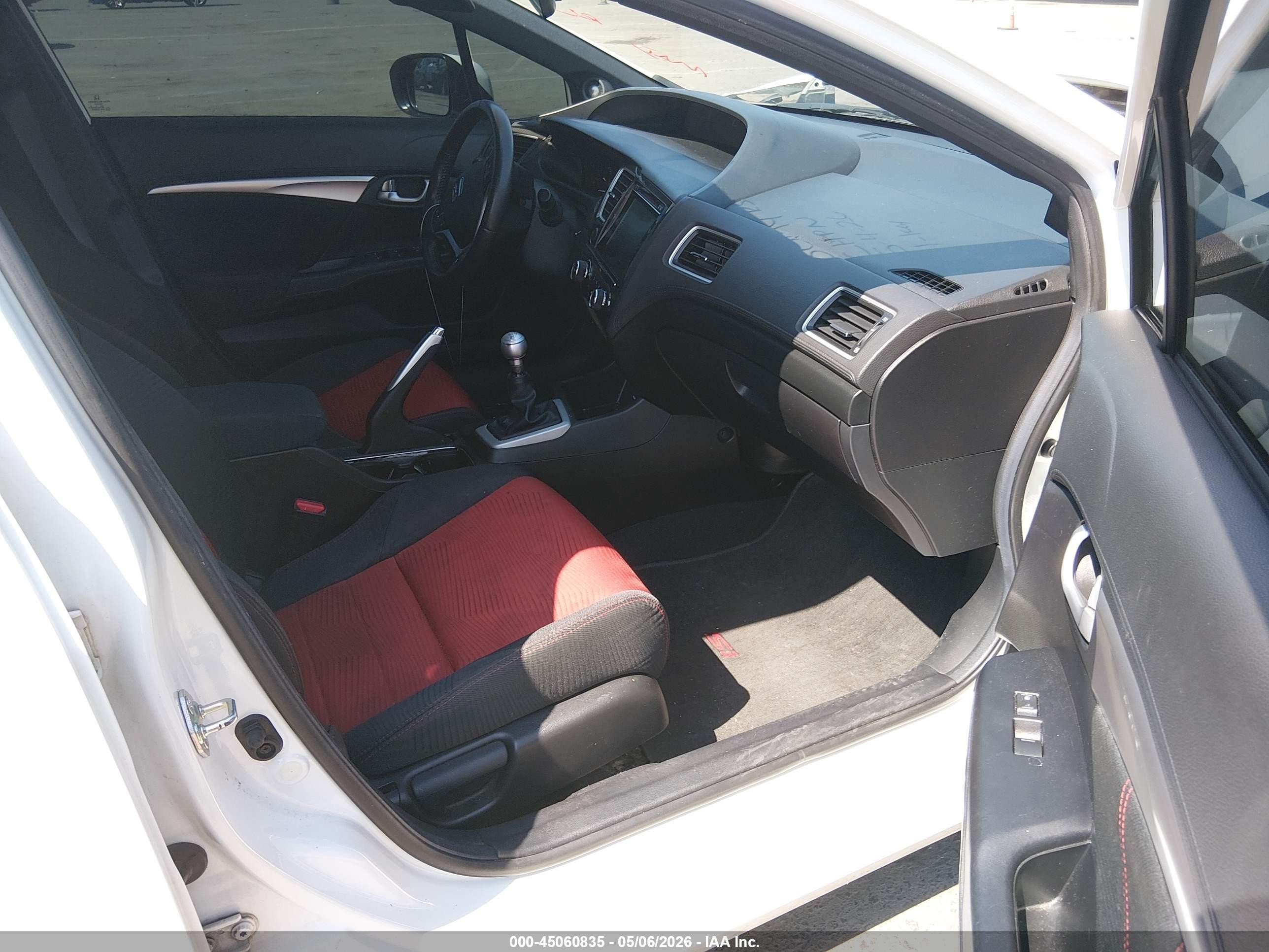 2015 Honda Civic Si White vin: 2HGFB6E56FH710229