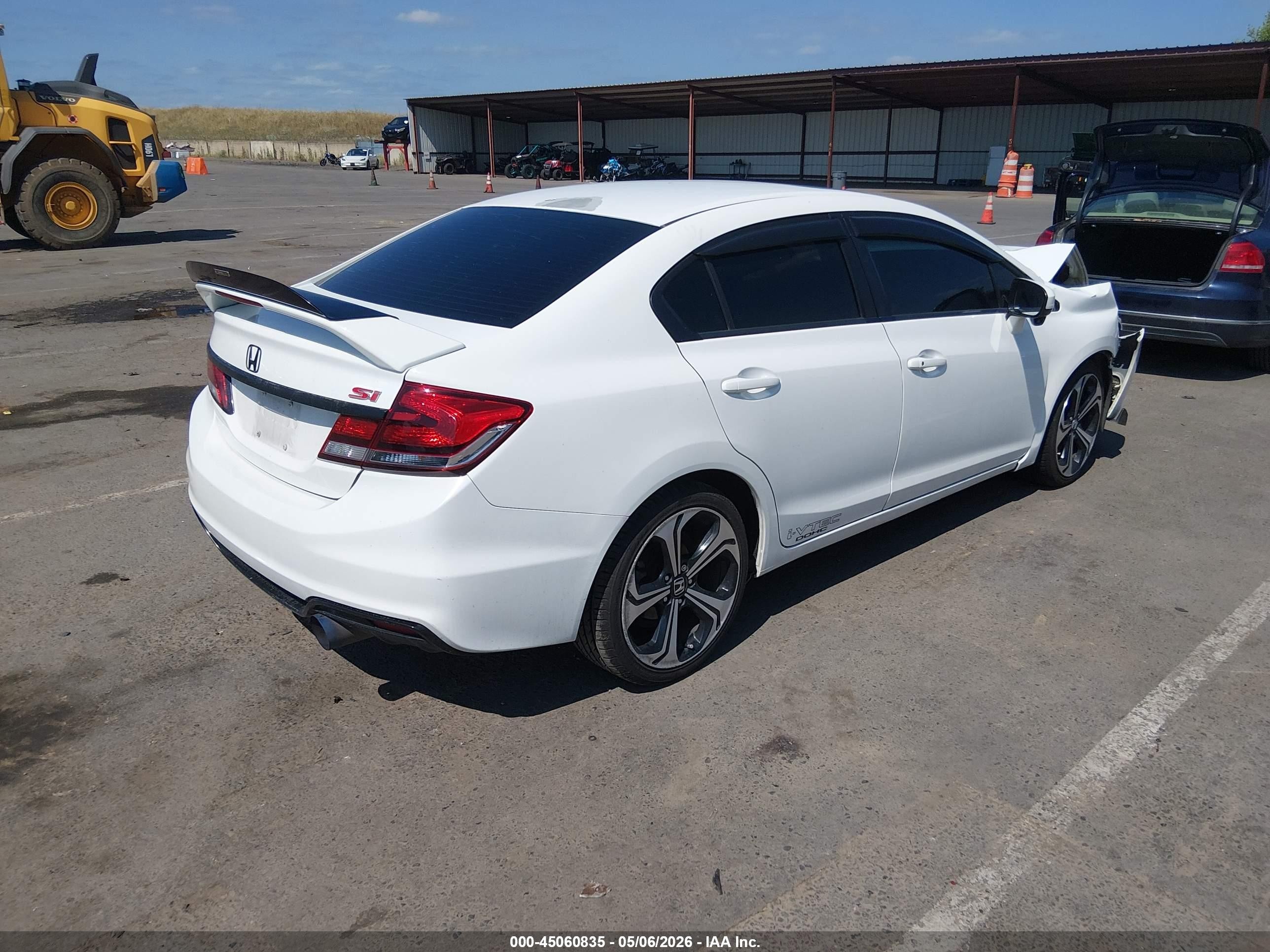 2015 Honda Civic Si White vin: 2HGFB6E56FH710229