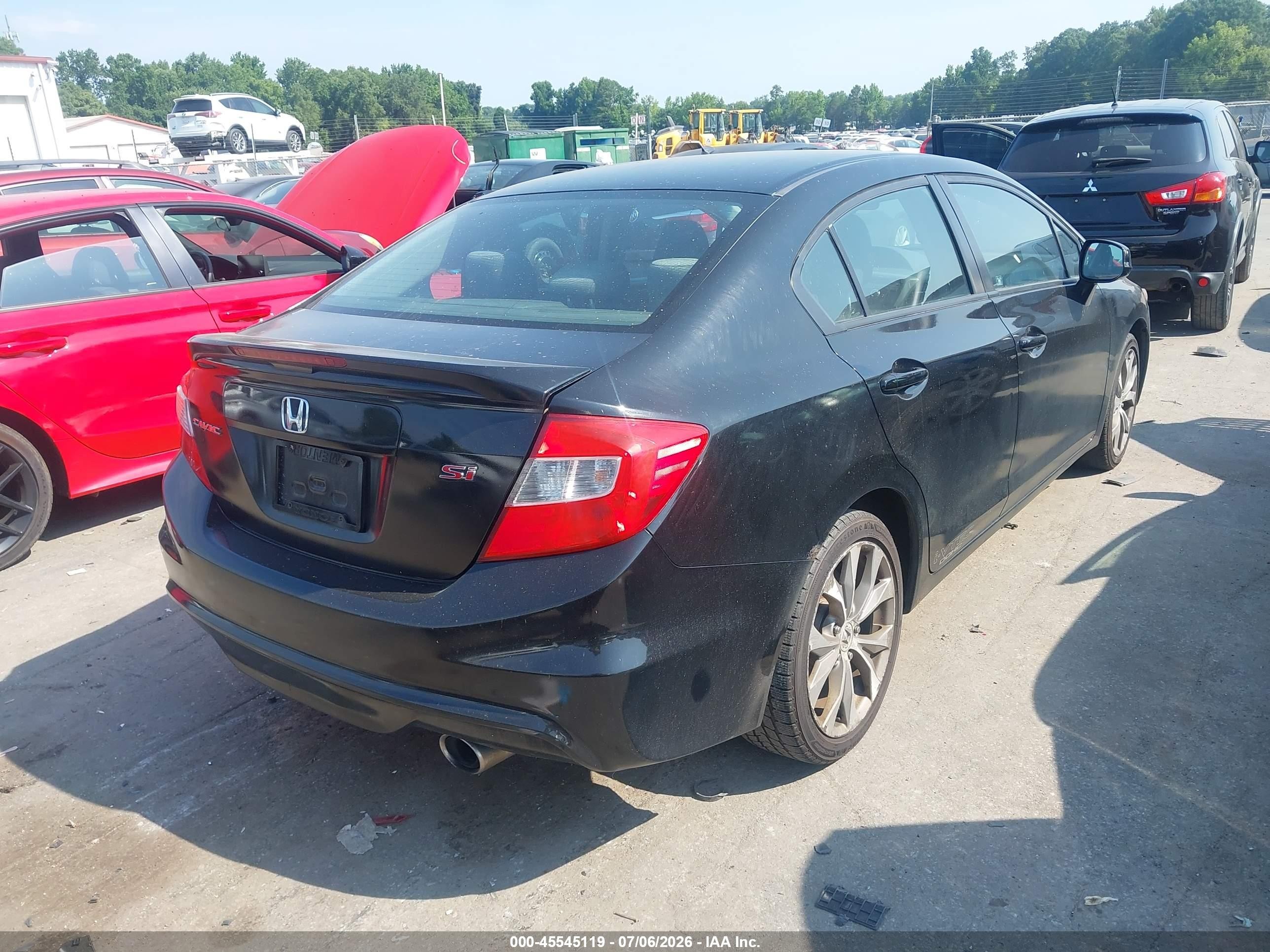 2012 Honda Civic Si Black vin: 2HGFB6E57CH704659