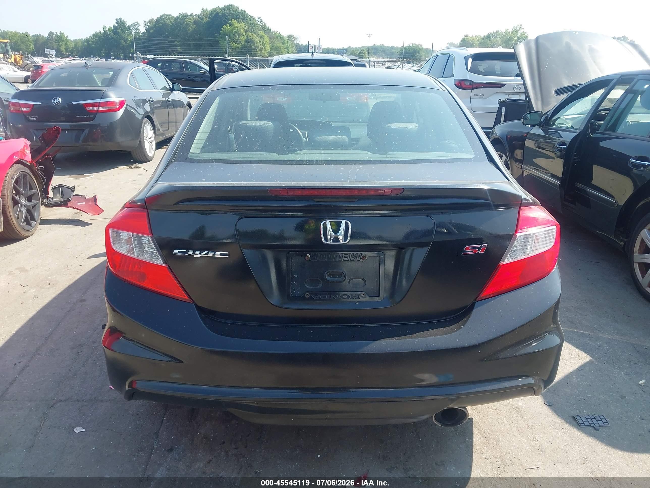 2012 Honda Civic Si Black vin: 2HGFB6E57CH704659