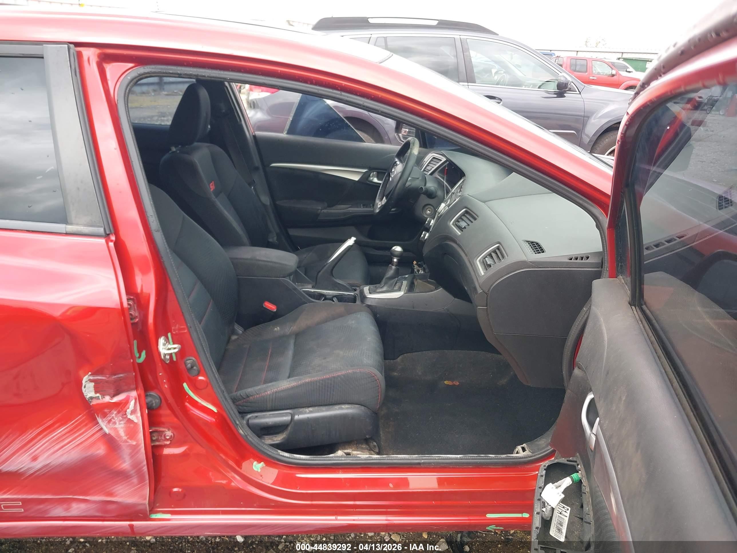 2013 Honda Civic Si Red vin: 2HGFB6E57DH707093