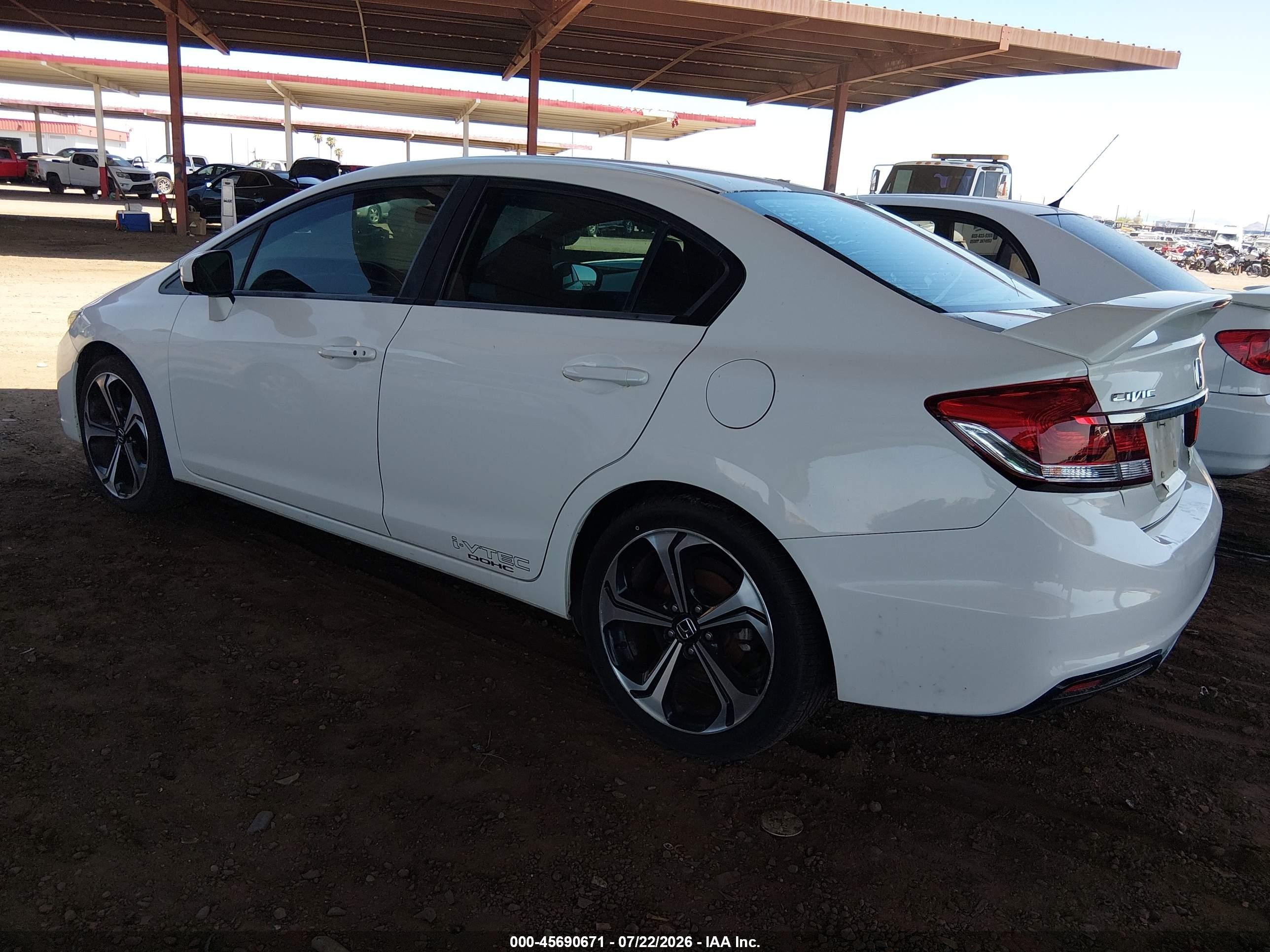 2015 Honda Civic Si White vin: 2HGFB6E57FH708599