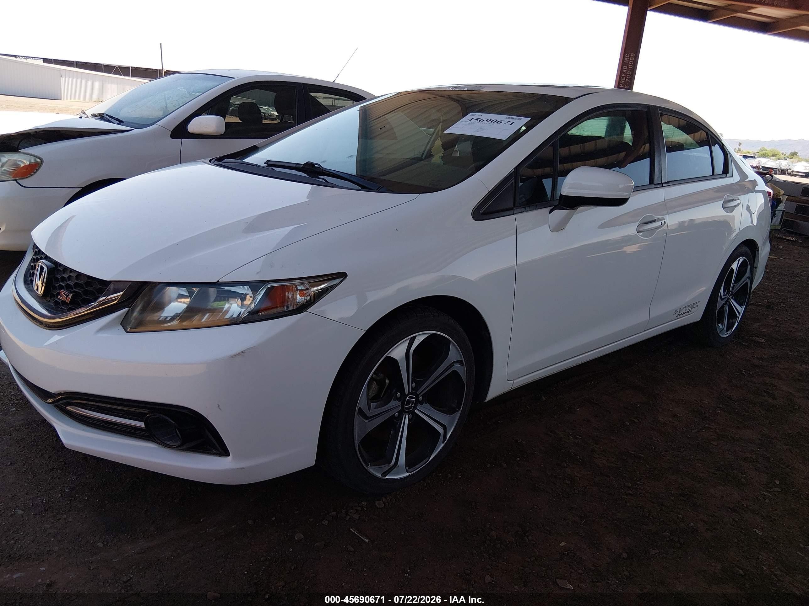 2015 Honda Civic Si White vin: 2HGFB6E57FH708599
