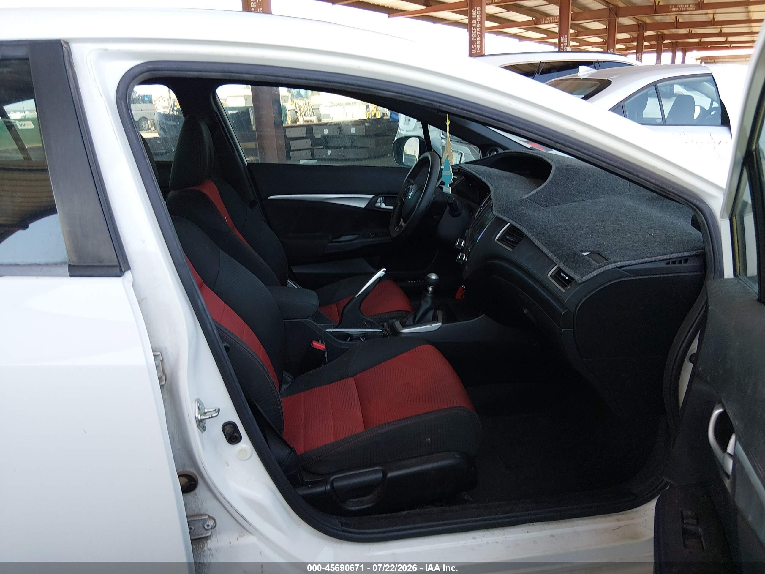 2015 Honda Civic Si White vin: 2HGFB6E57FH708599