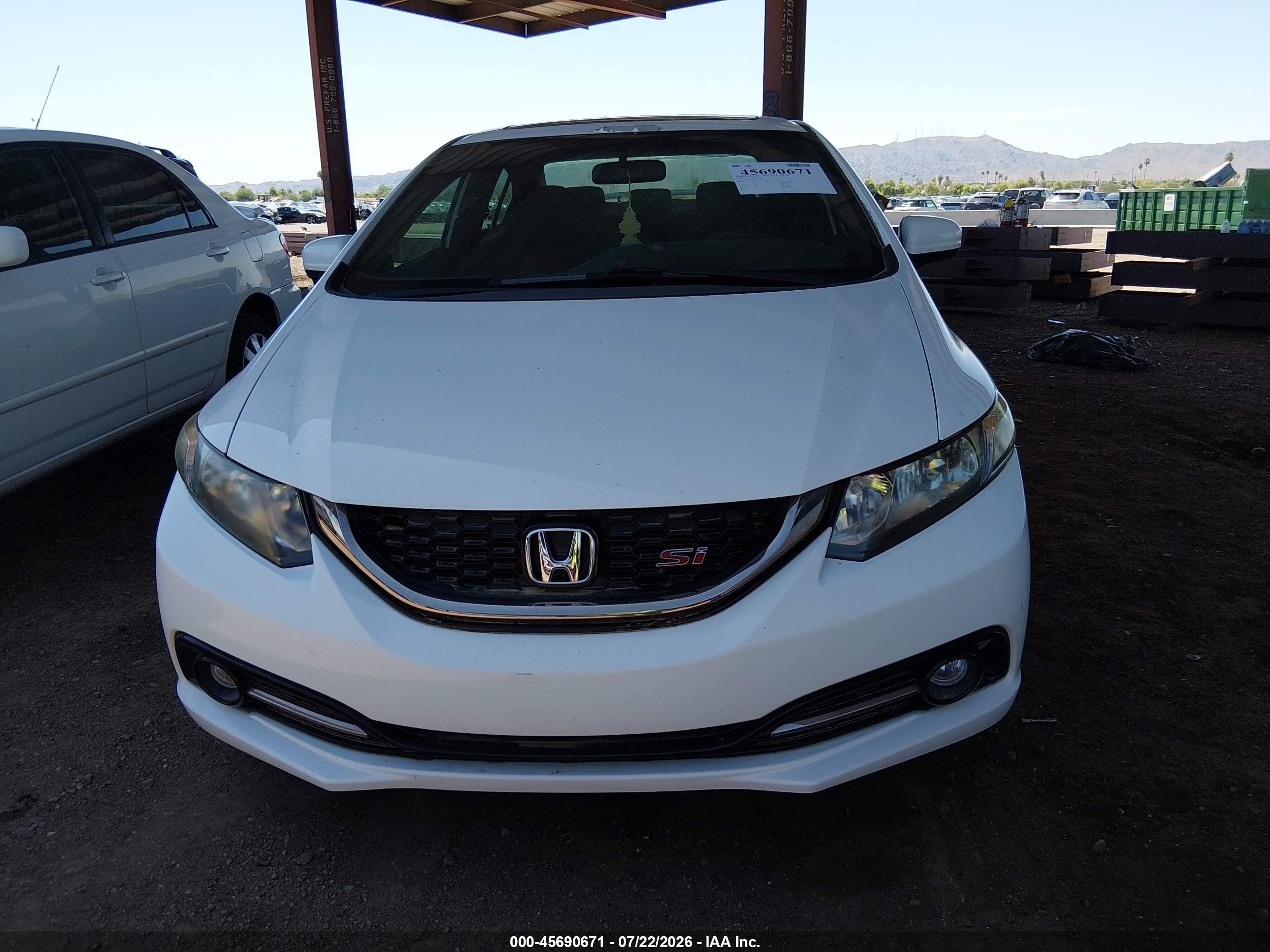 2015 Honda Civic Si White vin: 2HGFB6E57FH708599