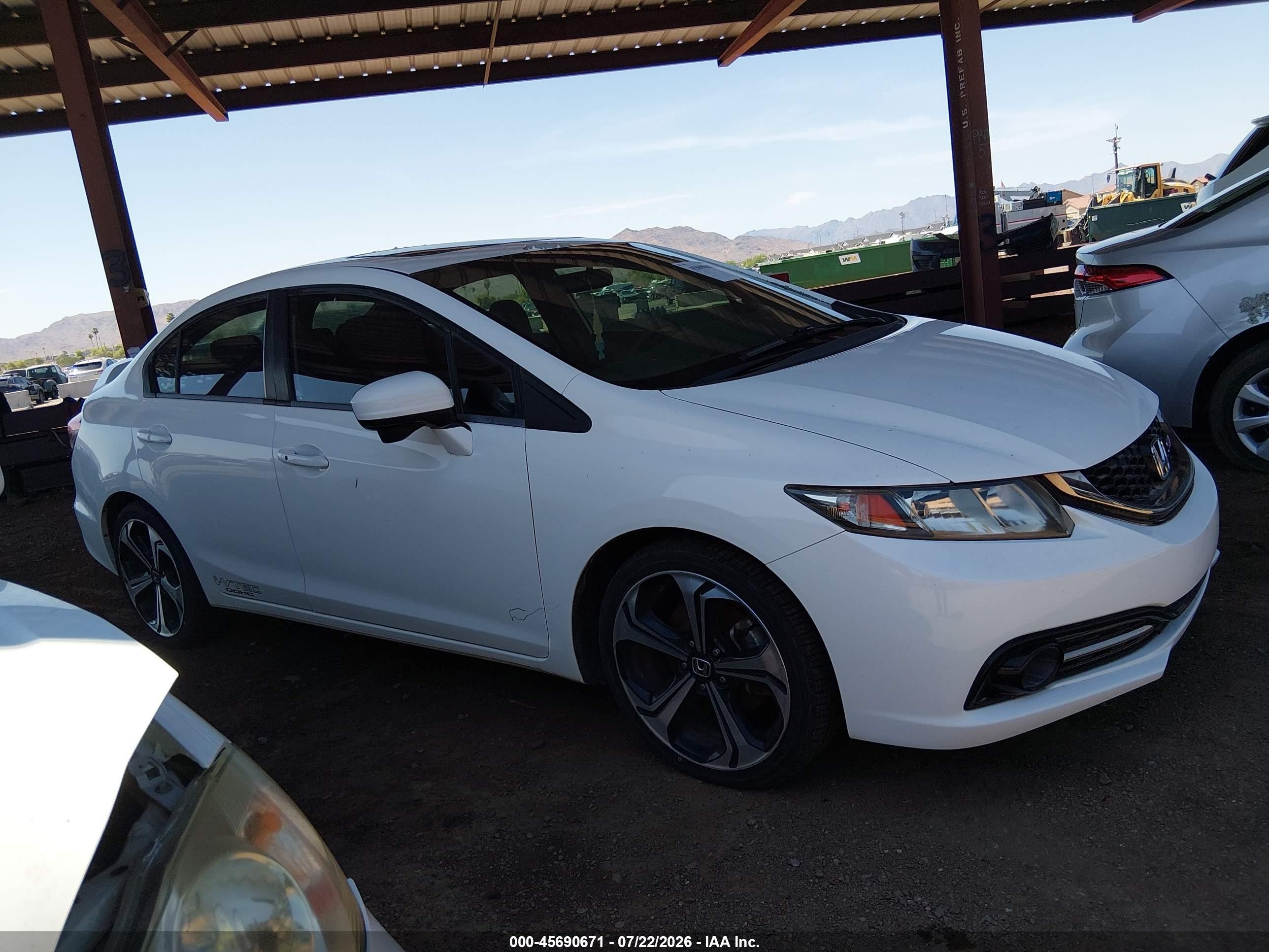 2015 Honda Civic Si White vin: 2HGFB6E57FH708599