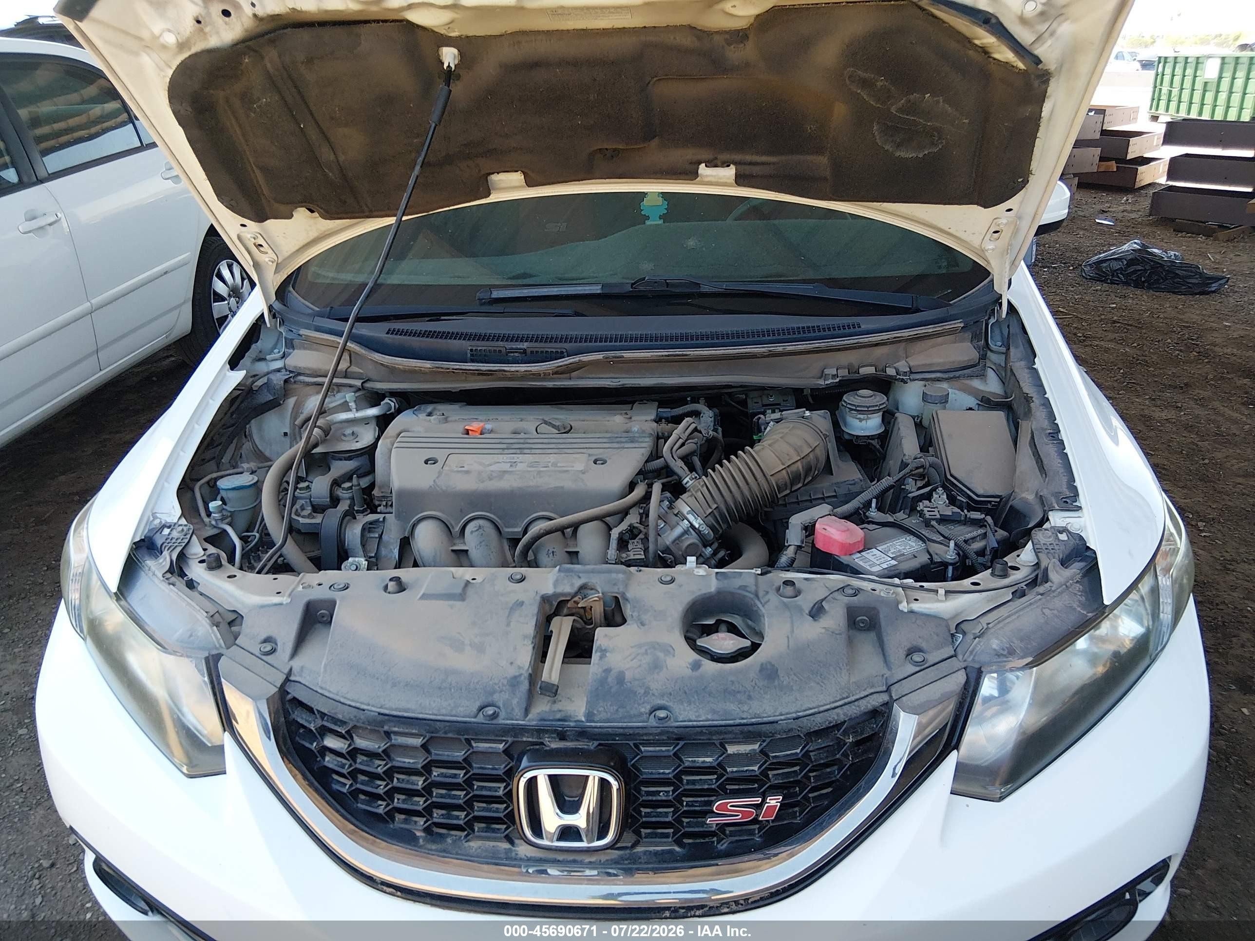 2015 Honda Civic Si White vin: 2HGFB6E57FH708599