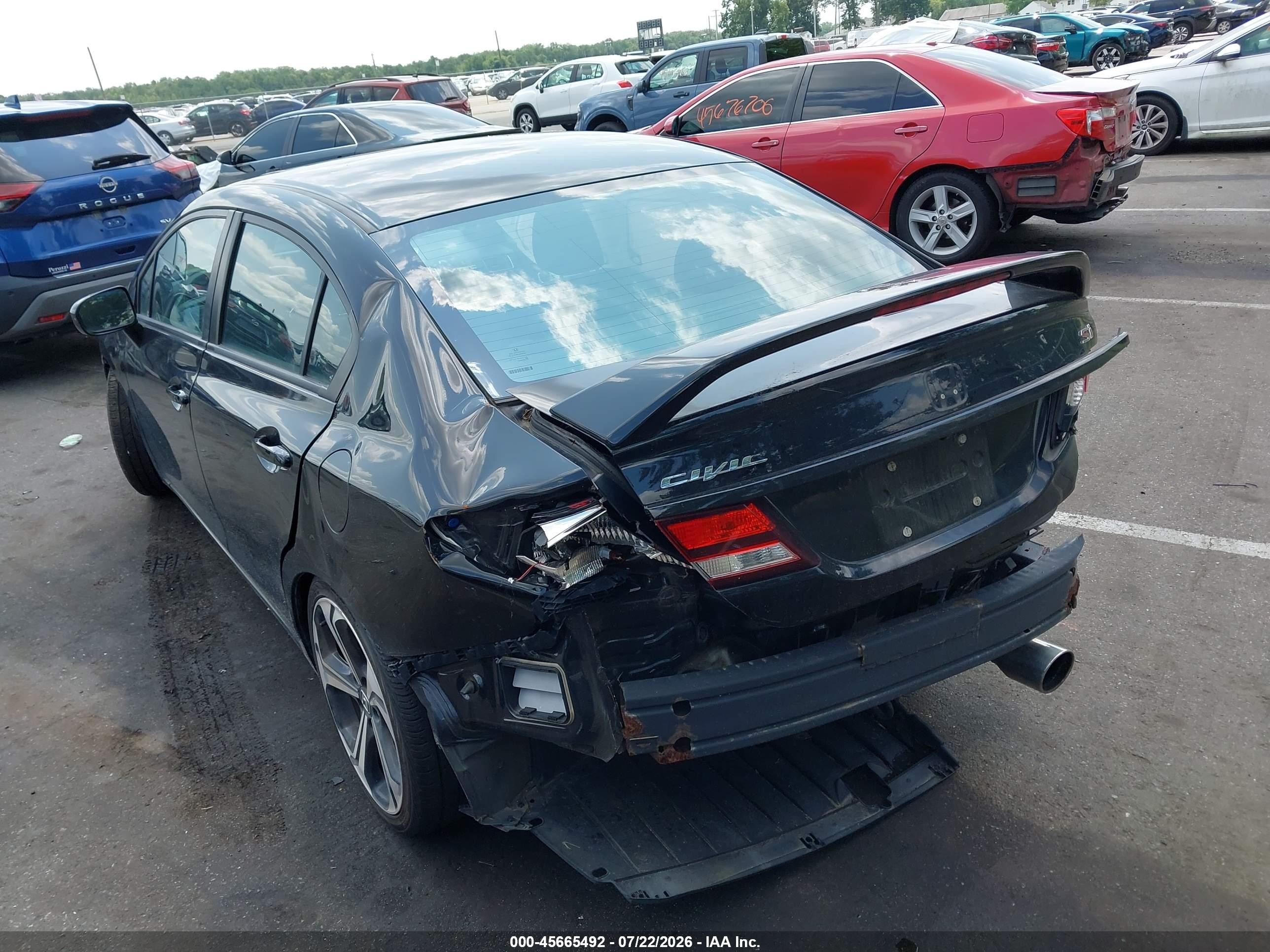 2015 Honda Civic Si Black vin: 2HGFB6E57FH709459
