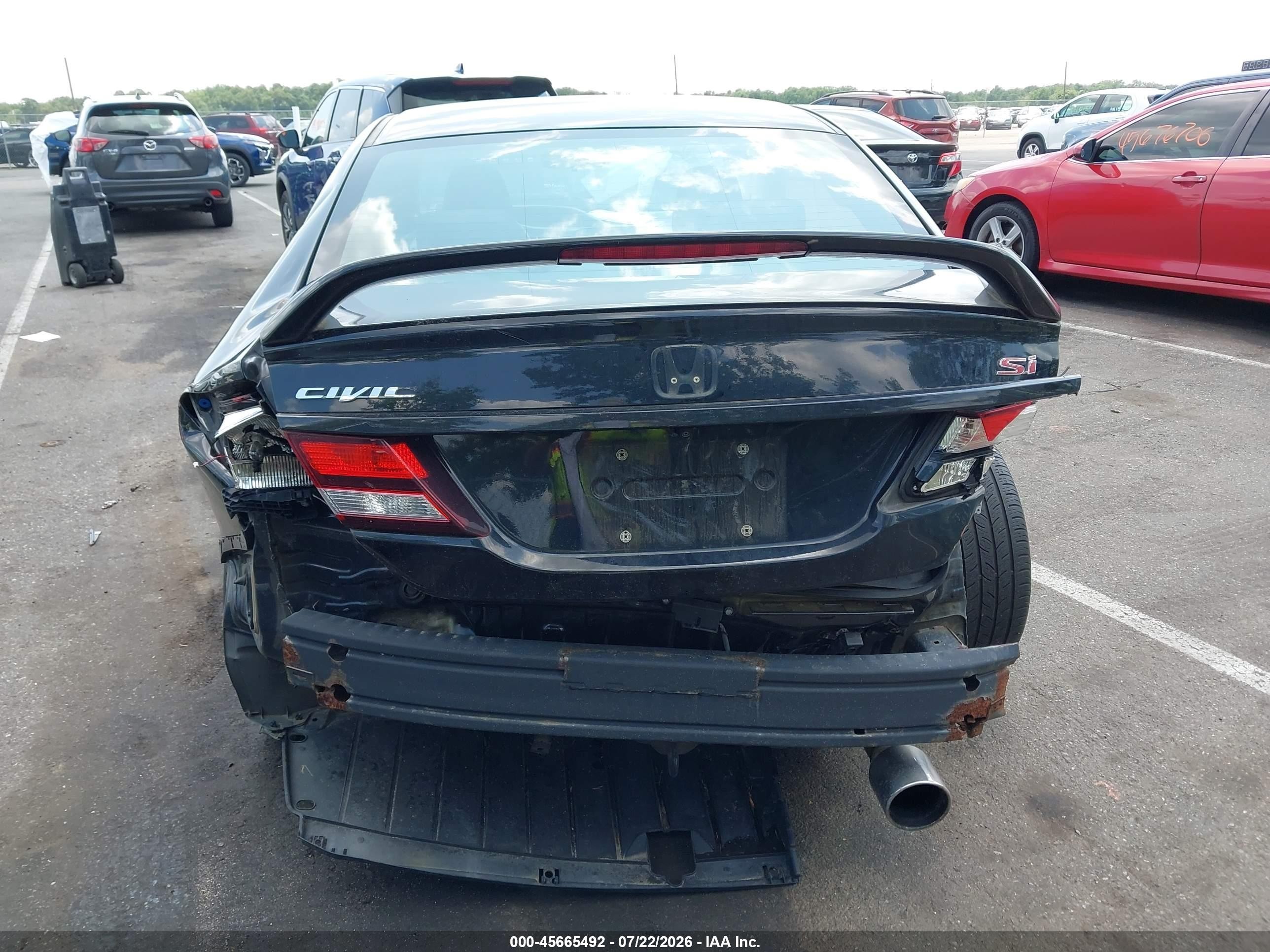 2015 Honda Civic Si Black vin: 2HGFB6E57FH709459