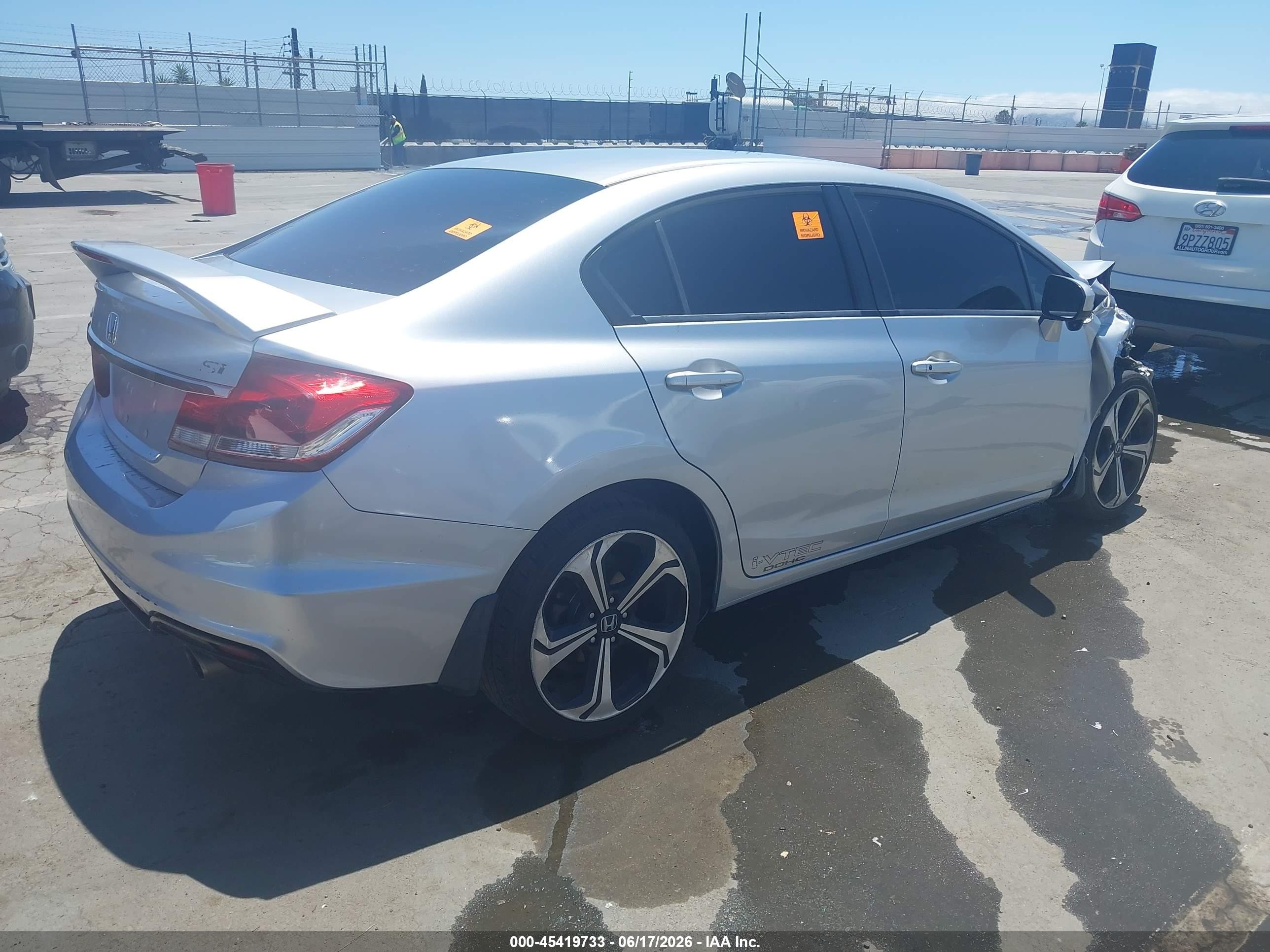 2015 Honda Civic Si Silver vin: 2HGFB6E57FH710546