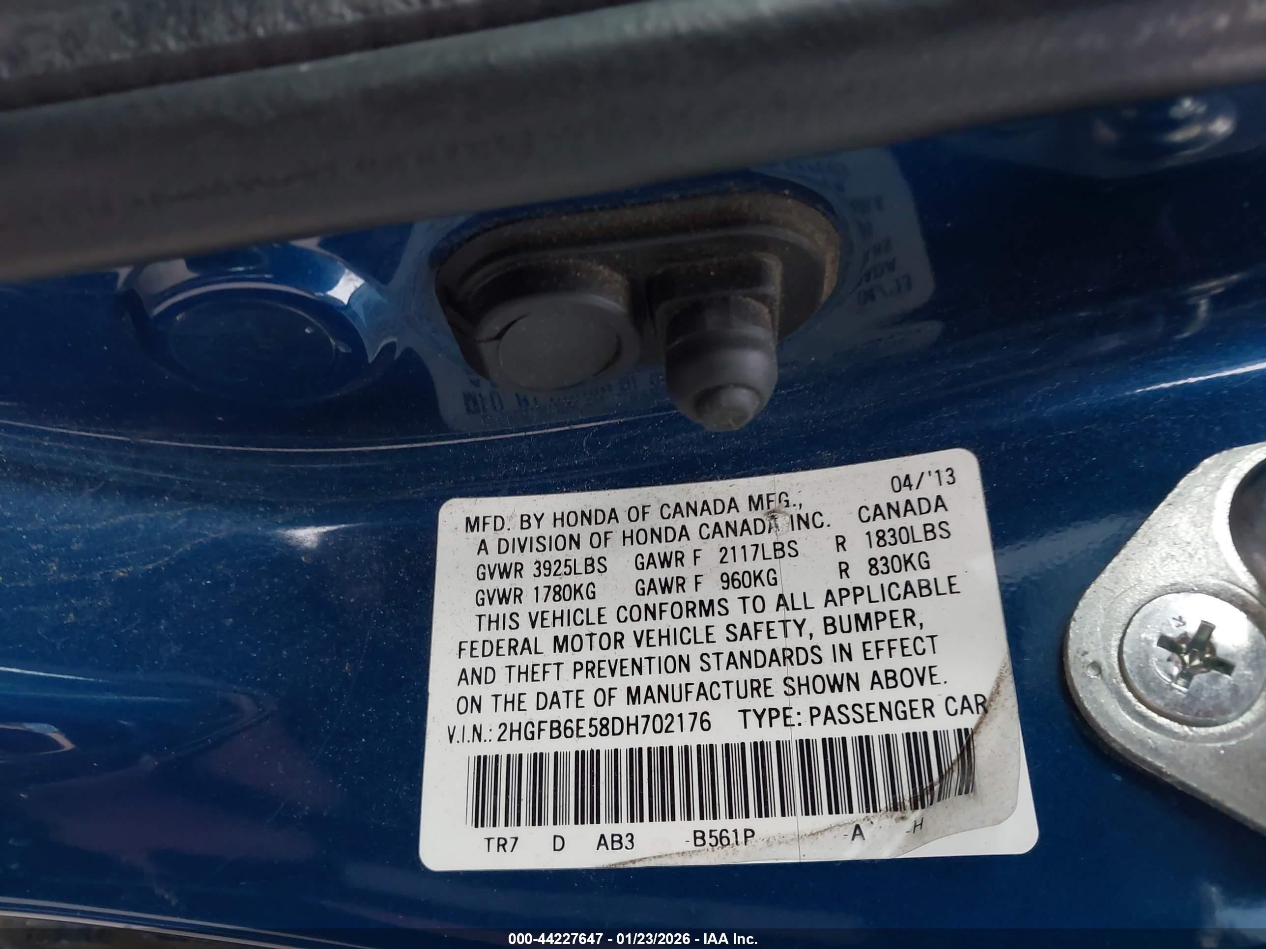 2013 Honda Civic Si Blue vin: 2HGFB6E58DH702176