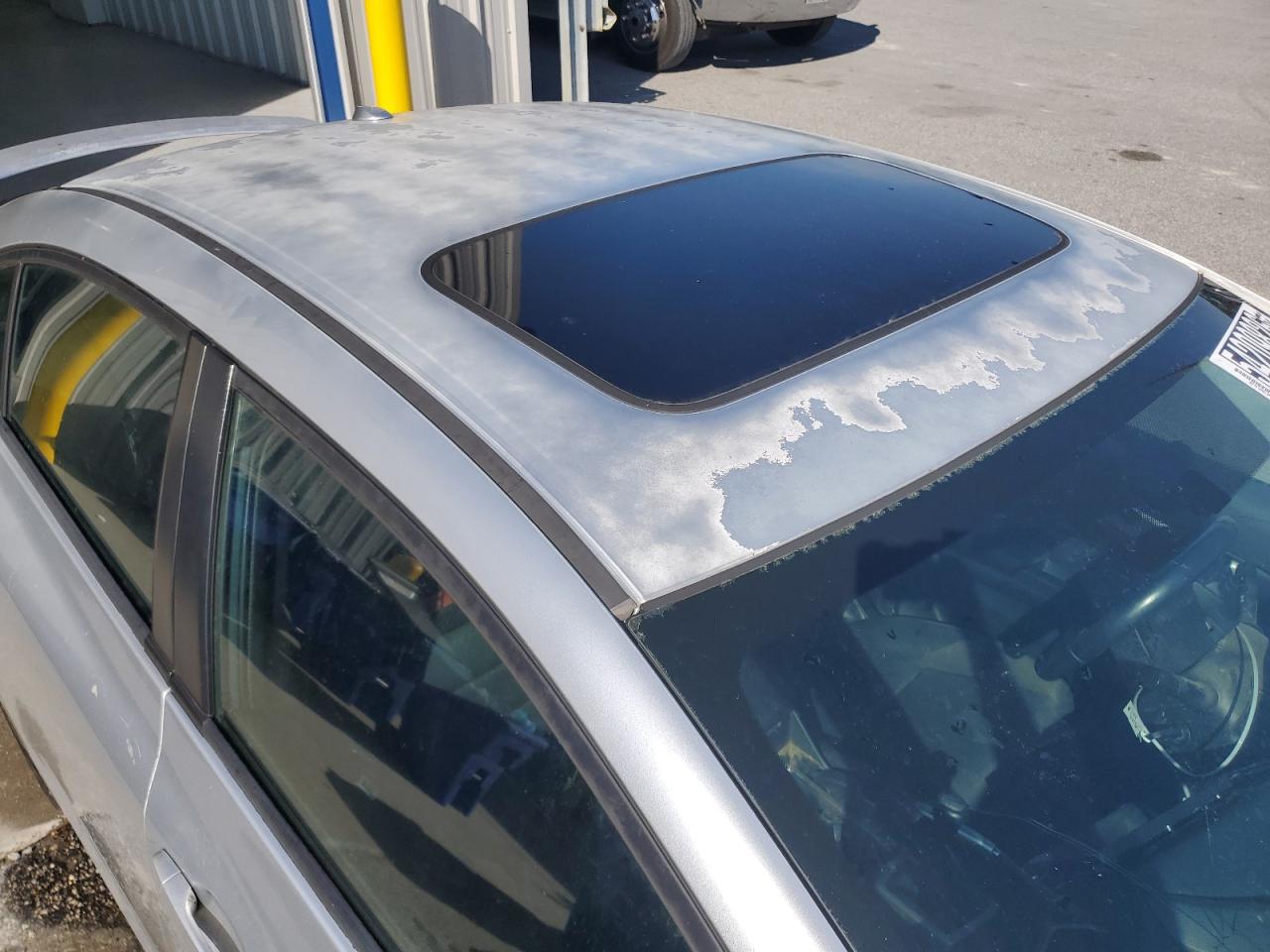 2013 Honda Civic Si Silver vin: 2HGFB6E58DH706776 Damage: Roof, Peeling, > 12 Inches