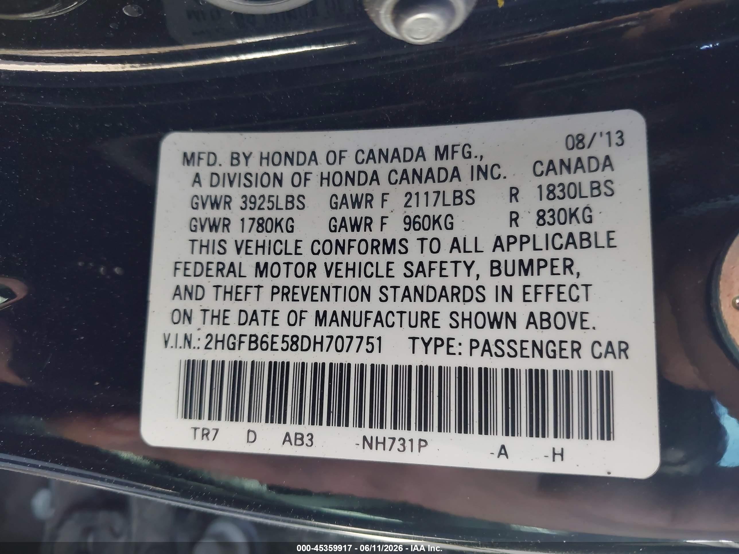 2013 Honda Civic Si Black vin: 2HGFB6E58DH707751