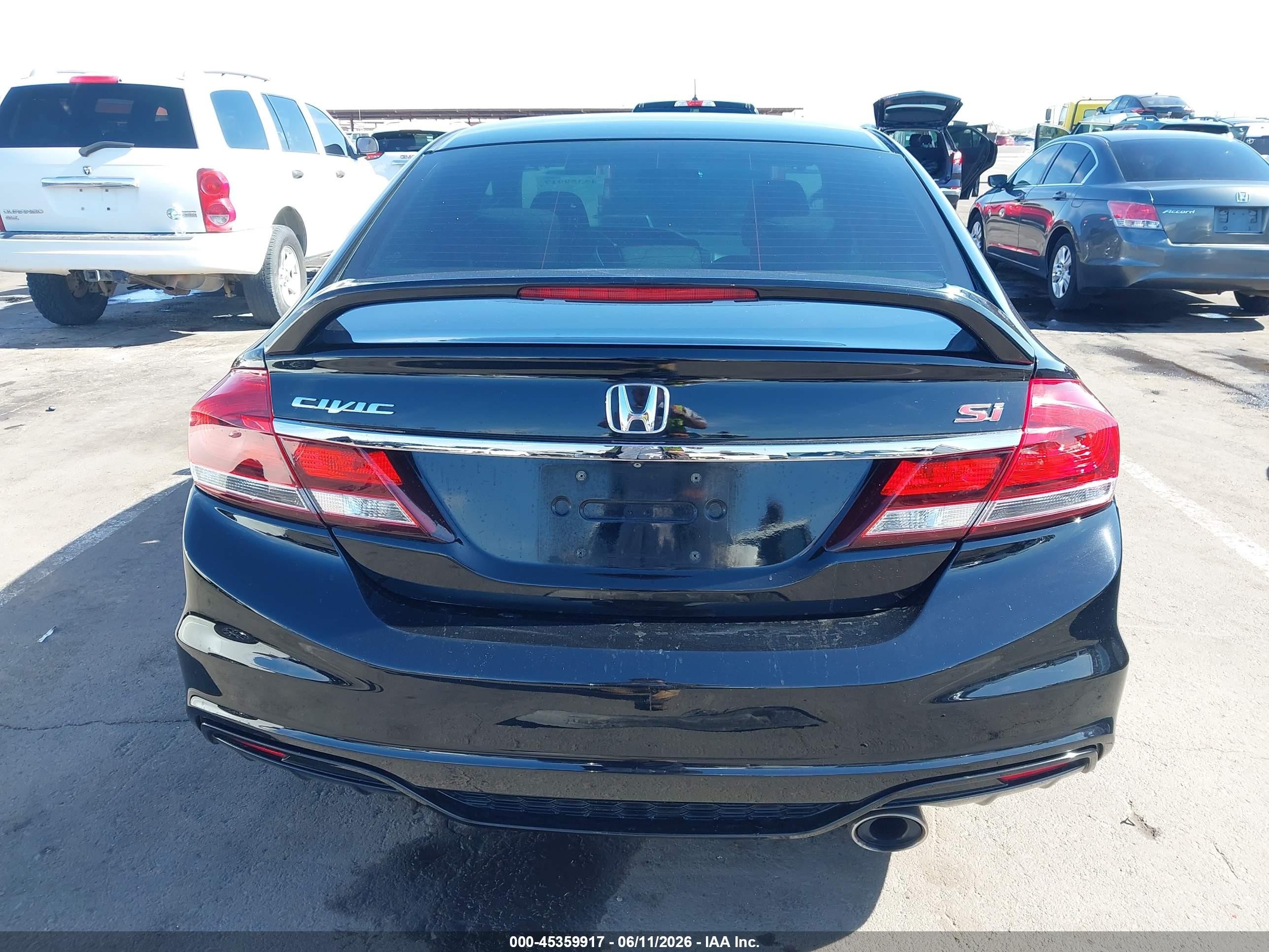 2013 Honda Civic Si Black vin: 2HGFB6E58DH707751