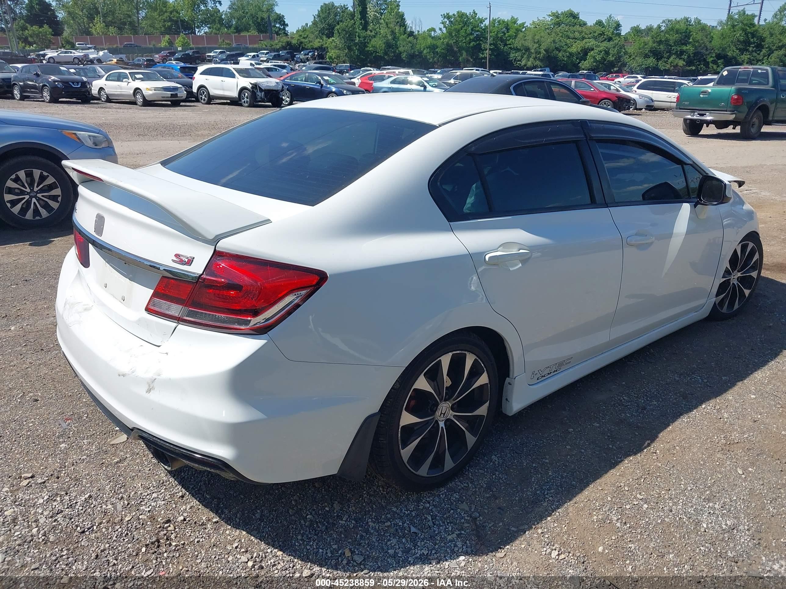 2013 Honda Civic Si White vin: 2HGFB6E58DH708320