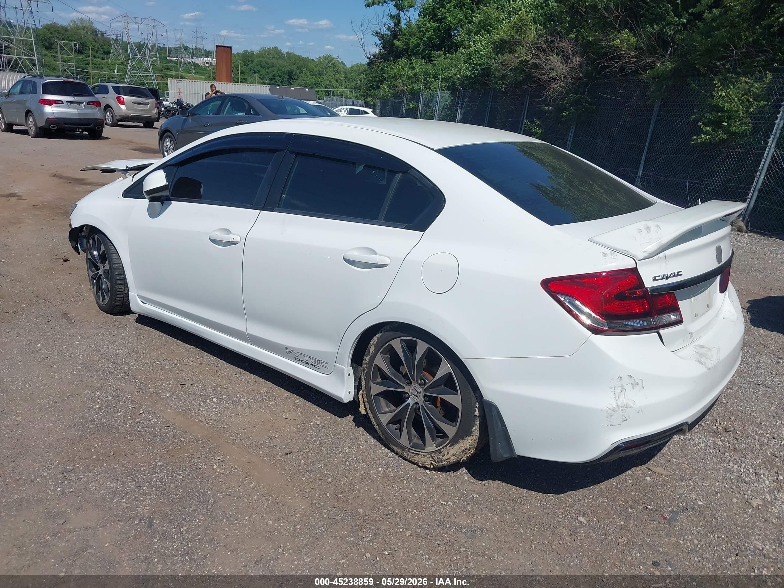 2013 Honda Civic Si White vin: 2HGFB6E58DH708320