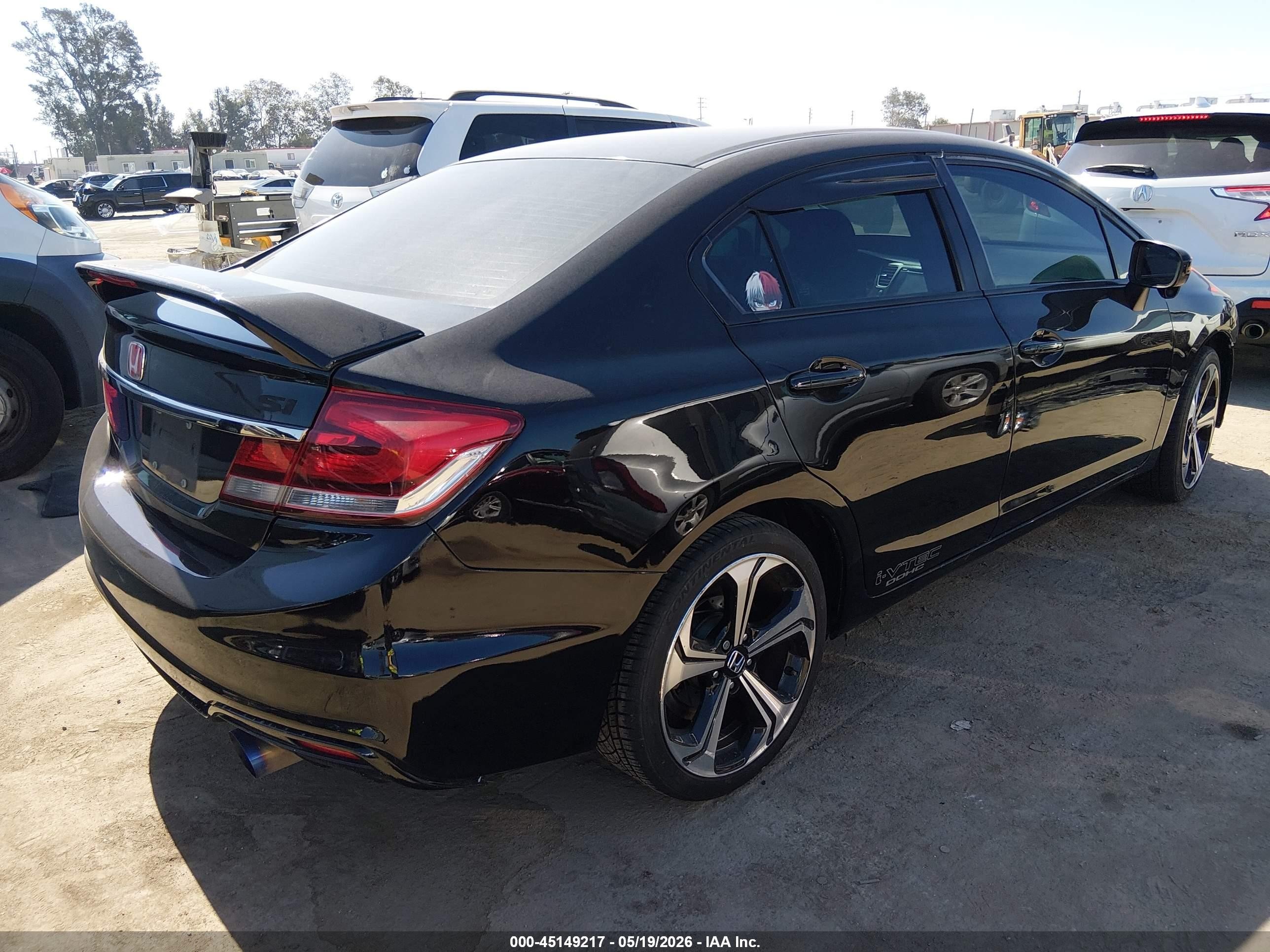2014 Honda Civic Si Black vin: 2HGFB6E58EH704950